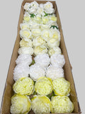 50/60 PCS Artificial Flower Heads (LU1), Mixed Colors for Wedding & DIY Decor