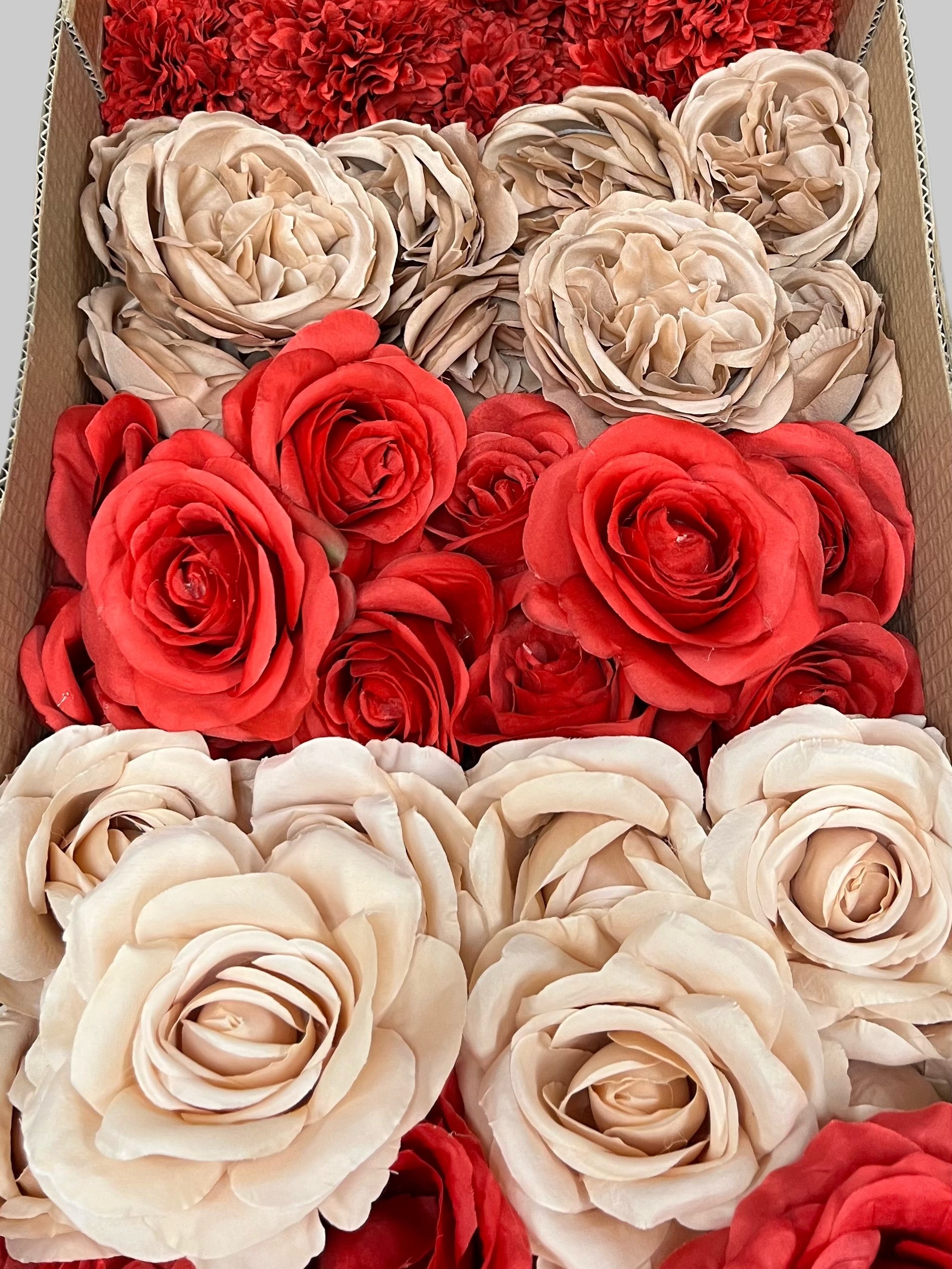 60/70 PCS Artificial Flower Heads (RM1), Mixed Colors for Wedding & DIY Decor