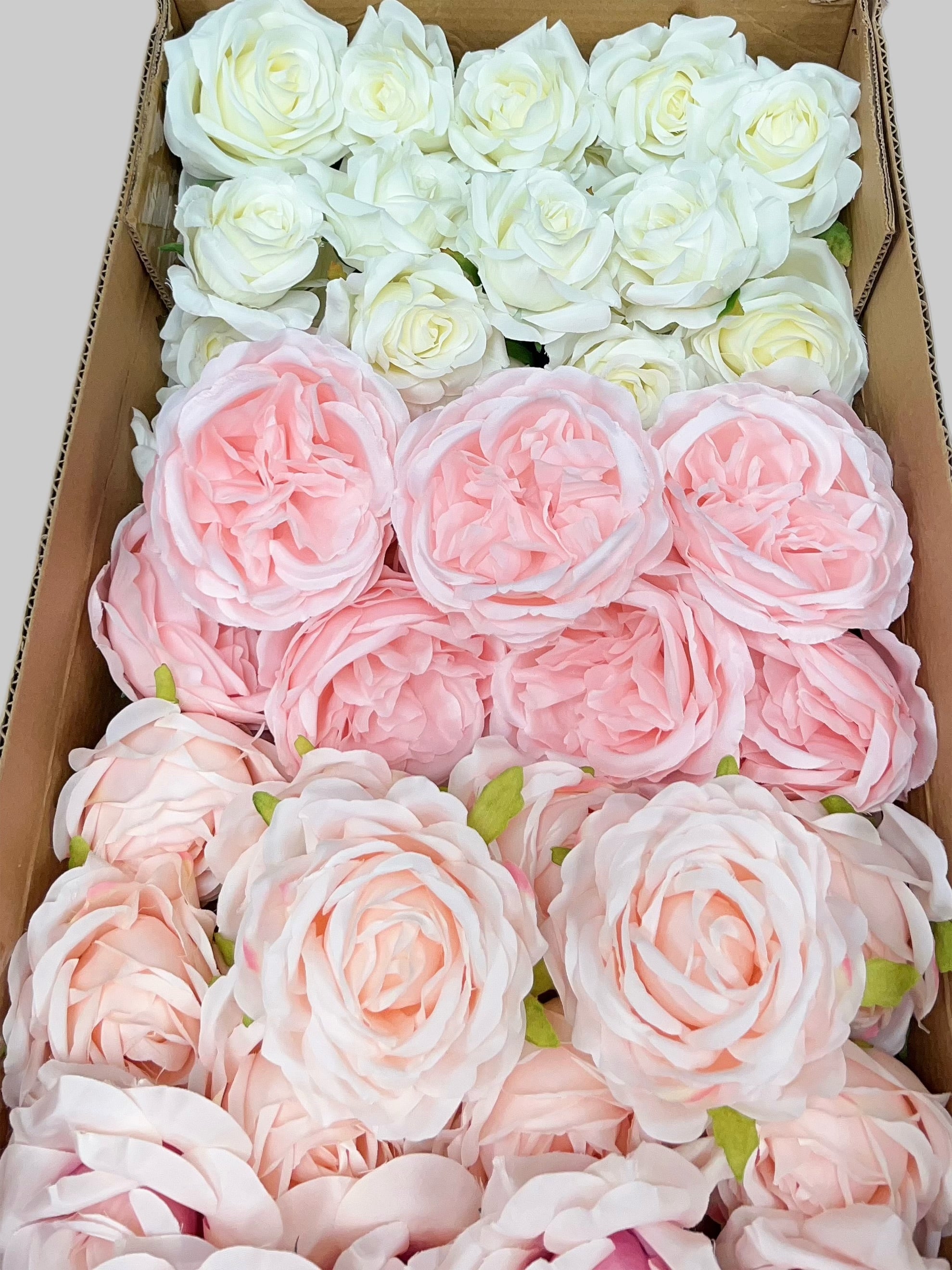 60/70 PCS Artificial Flower Heads (HS11AE), Mixed Colors for Wedding & DIY Decor