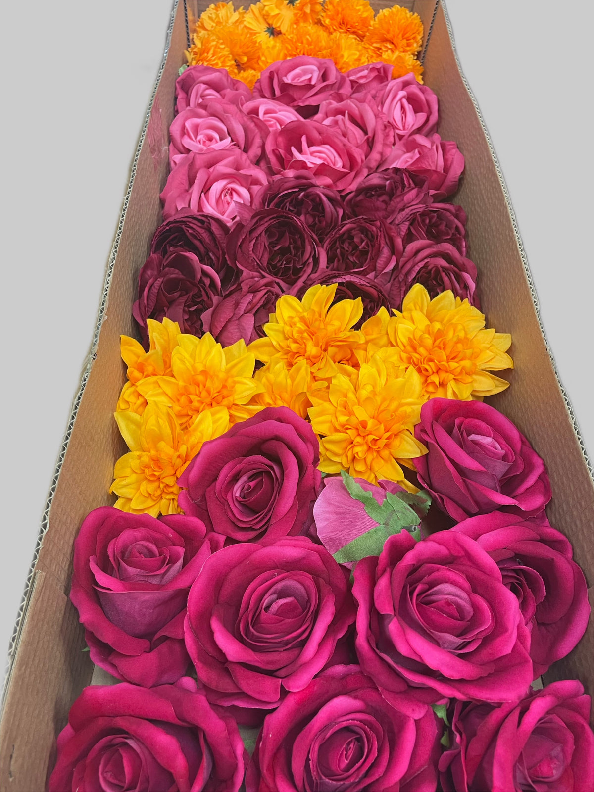 50/60 PCS Artificial Flower Heads (JS5), Mixed Colors for Wedding & DIY Decor