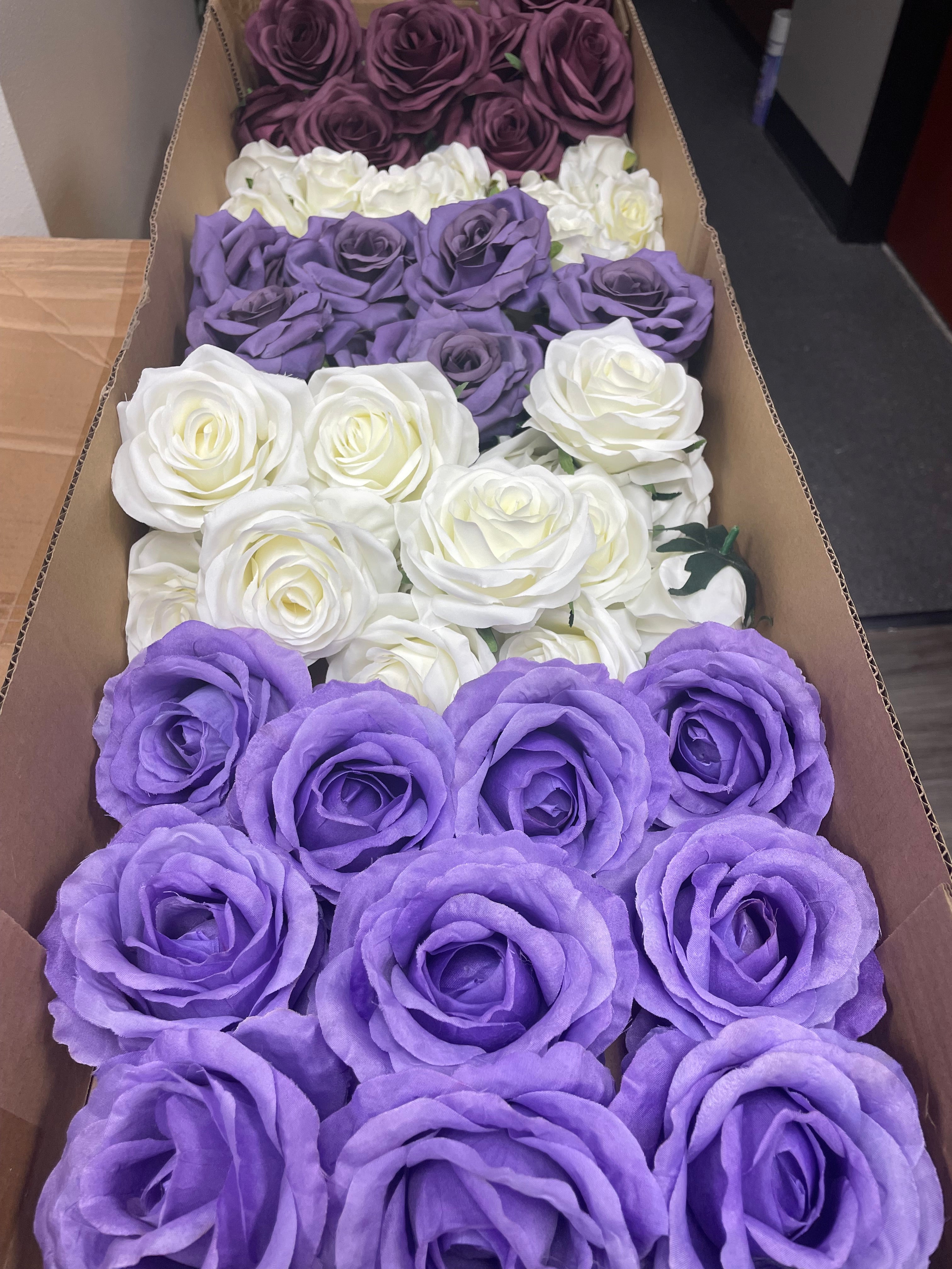 60/70 PCS Artificial Flower Heads (ZS2), Mixed Colors for Wedding & DIY Decor