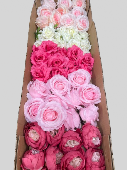 50/60 PCS Artificial Flower Heads (AS1BC1), Mixed Colors for Wedding & DIY Decor