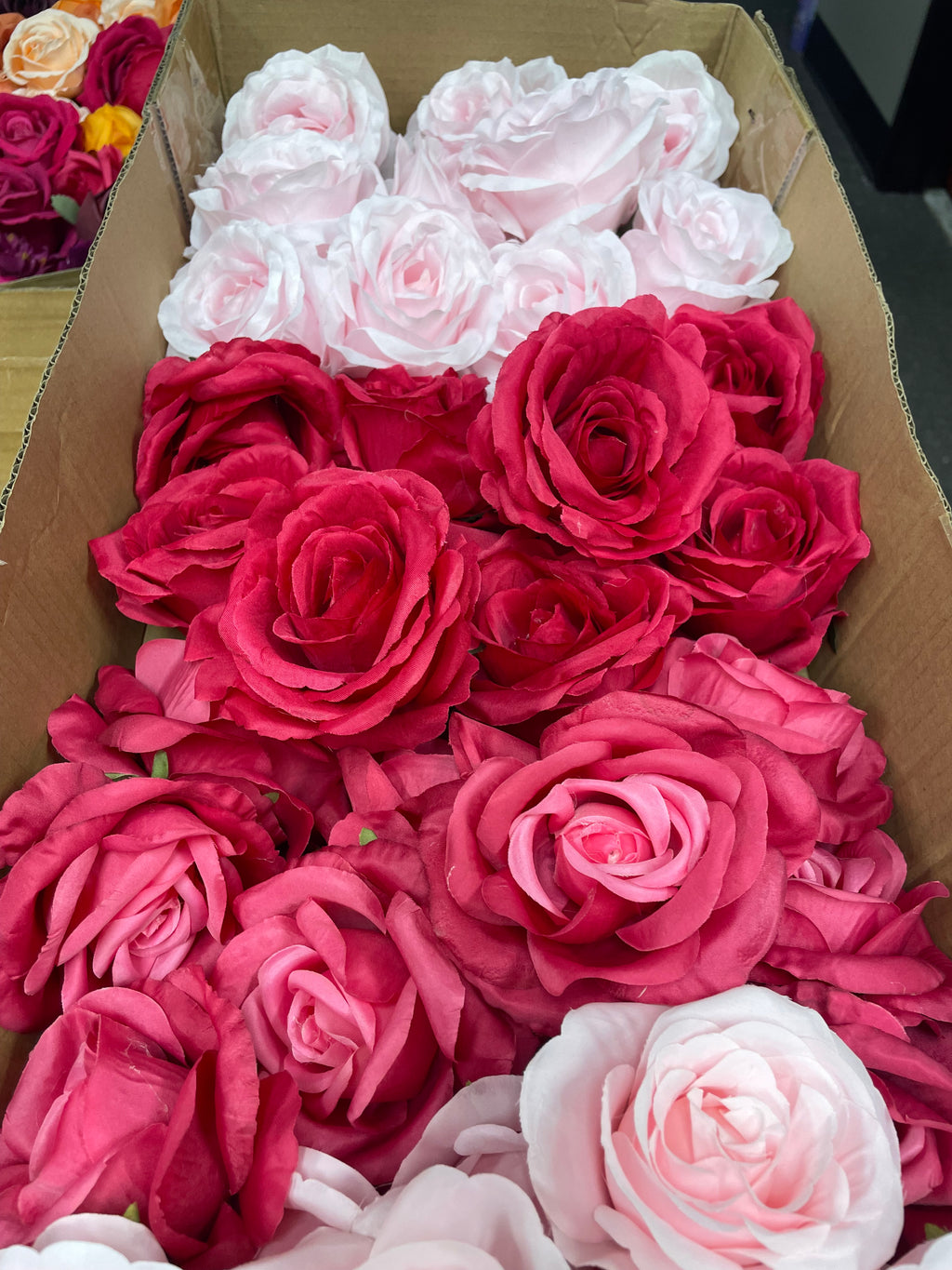 60/70 PCS Artificial Flower Heads (AS3), Mixed Colors for Wedding & DIY Decor