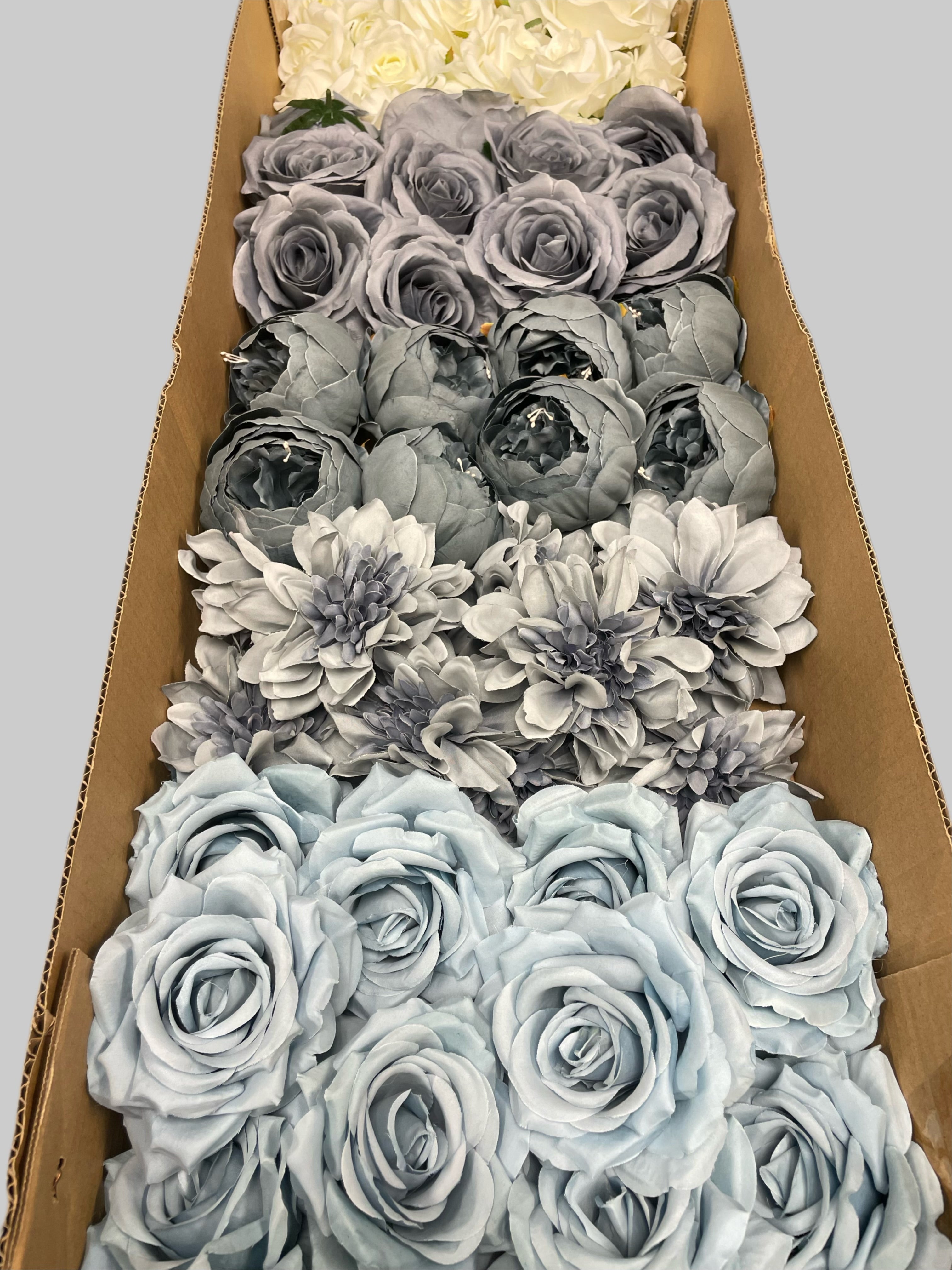 60/70 PCS Artificial Flower Heads(DS5), Mixed Colors for Wedding & DIY Decor