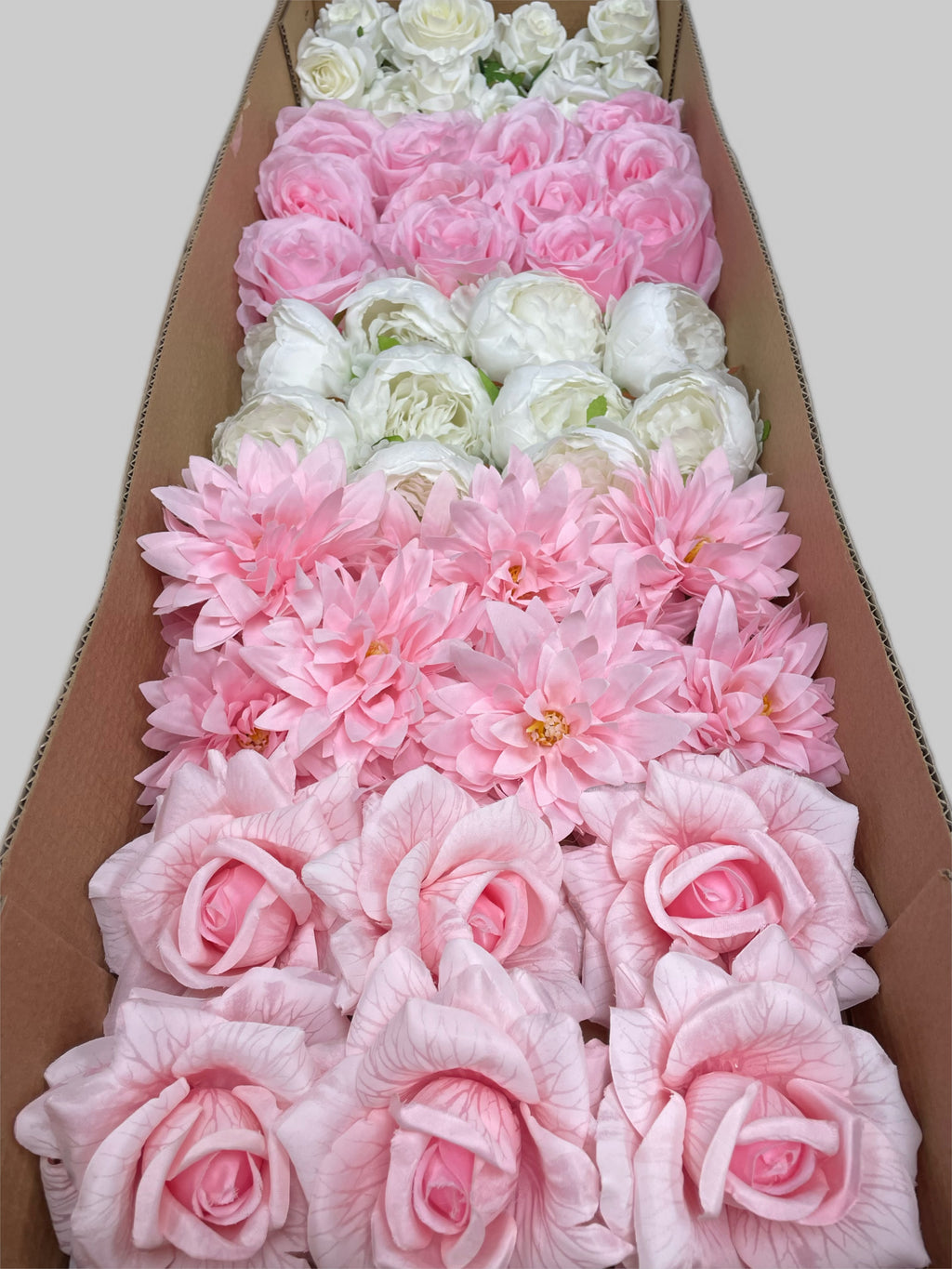 60/70 PCS Artificial Flower Heads (HS1), Mixed Colors for Wedding & DIY Decor