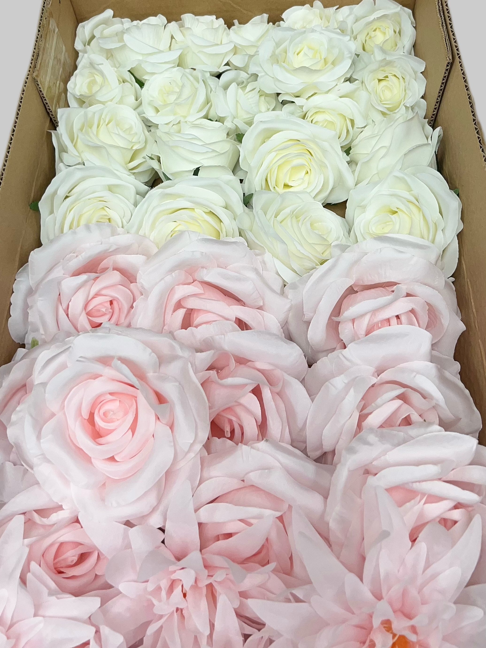 60/70 PCS Artificial Flower Heads (CS3AE), Mixed Colors for Wedding & DIY Decor