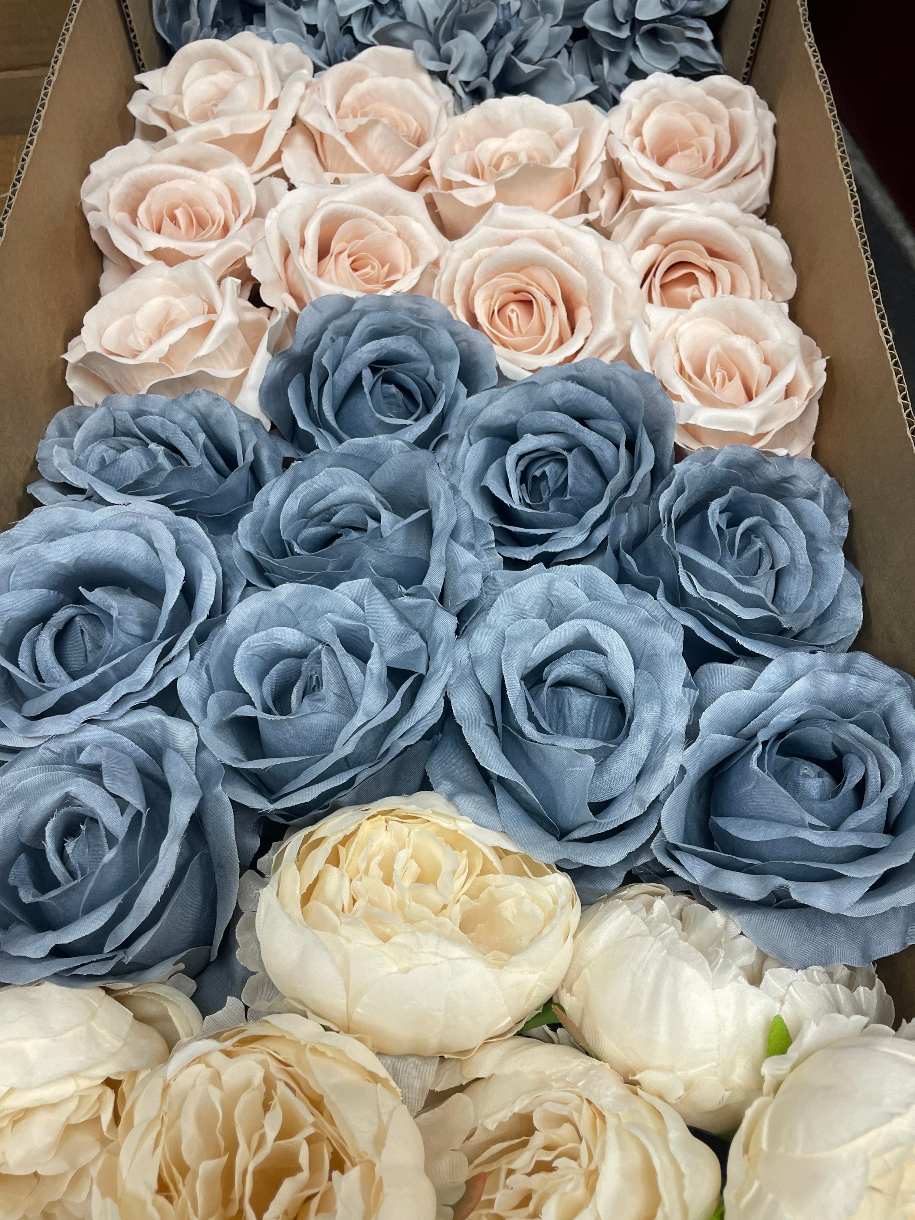 60/70 PCS Artificial Flower Heads(DS4), Mixed Colors for Wedding & DIY Decor