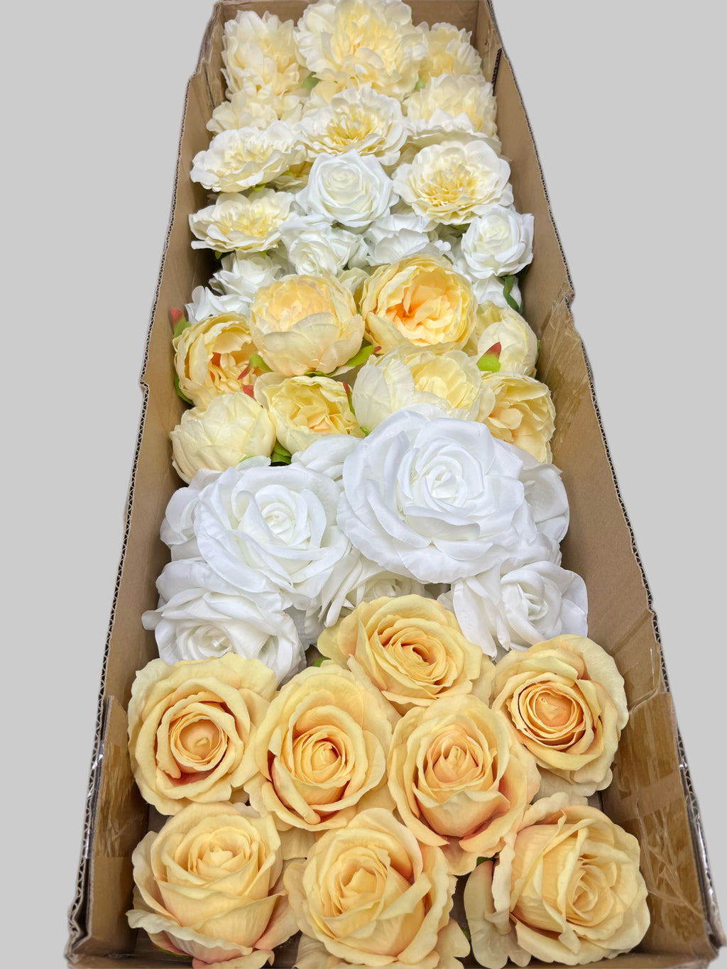 60/70 PCS Artificial Flower Heads (YS3D), Mixed Colors for Wedding & DIY Decor