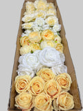 60/70 PCS Artificial Flower Heads (YS3D), Mixed Colors for Wedding & DIY Decor