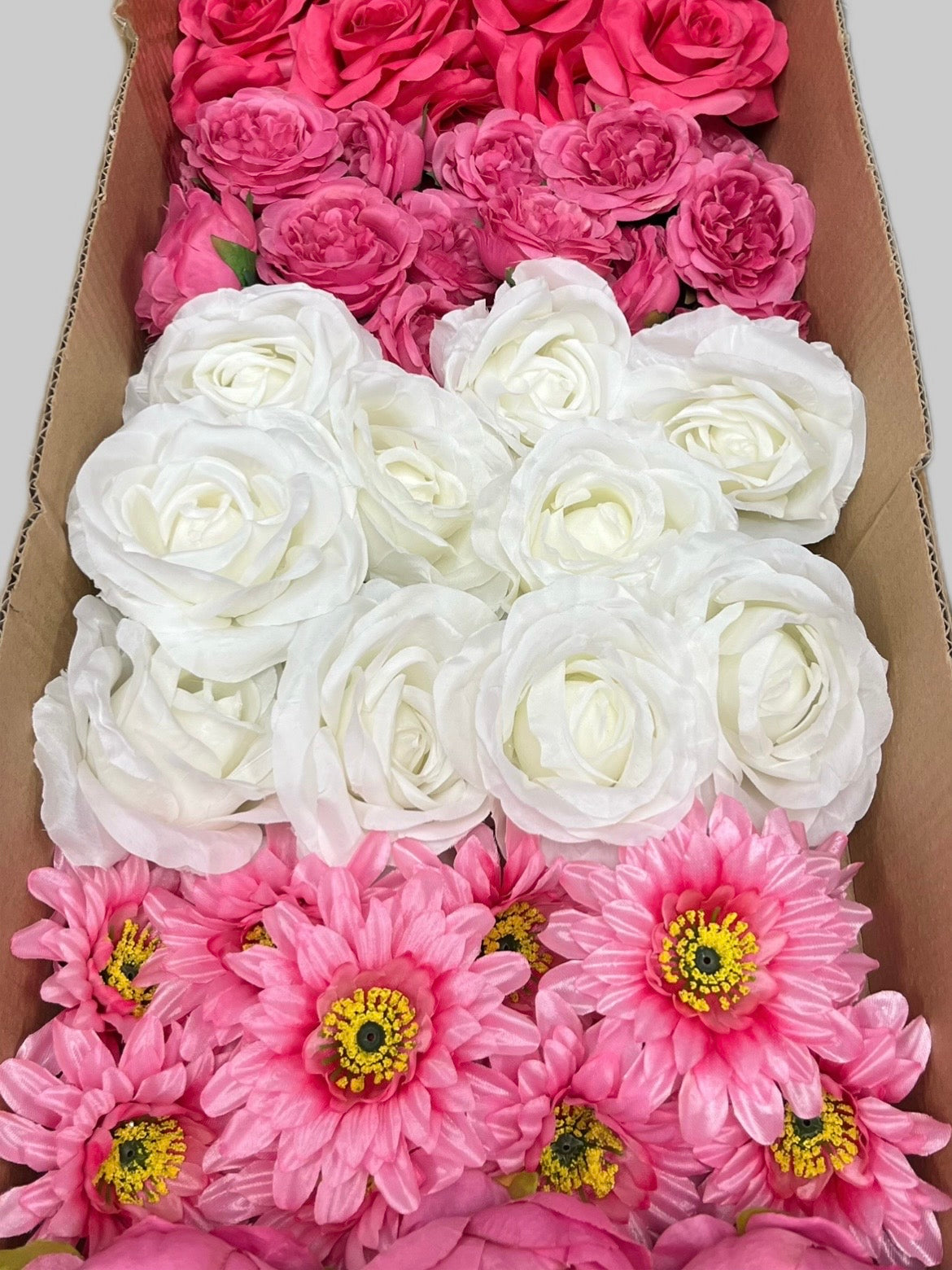 60/70 PCS Artificial Flower Heads (AS11), Mixed Colors for Wedding & DIY Decor