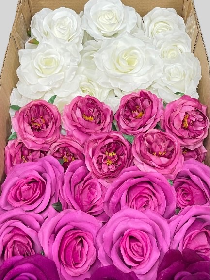 60/70 PCS Artificial Flower Heads (AS7AC), Mixed Colors for Wedding & DIY Decor