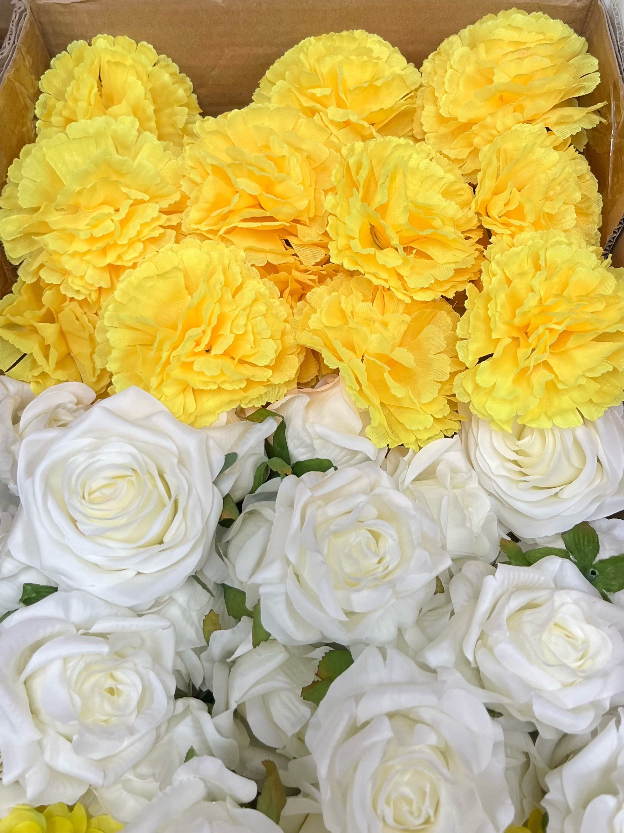60/70 PCS Artificial Flower Heads (YS4), Mixed Colors for Wedding & DIY Decor