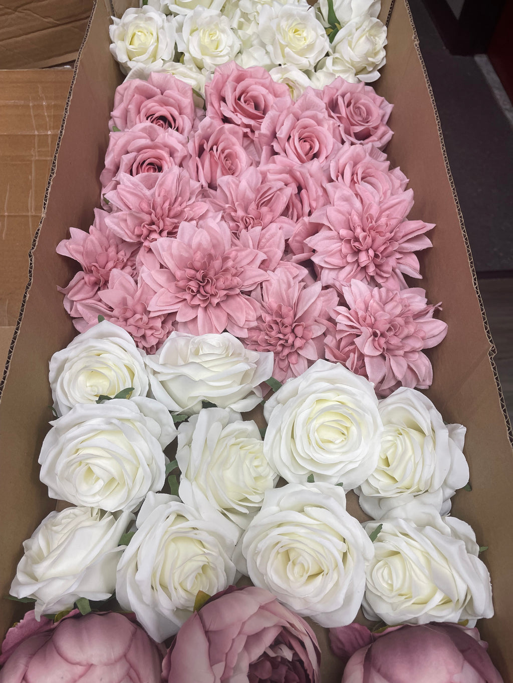 60/70 PCS Artificial Flower Heads(ES3), Mixed Colors for Wedding & DIY Decor