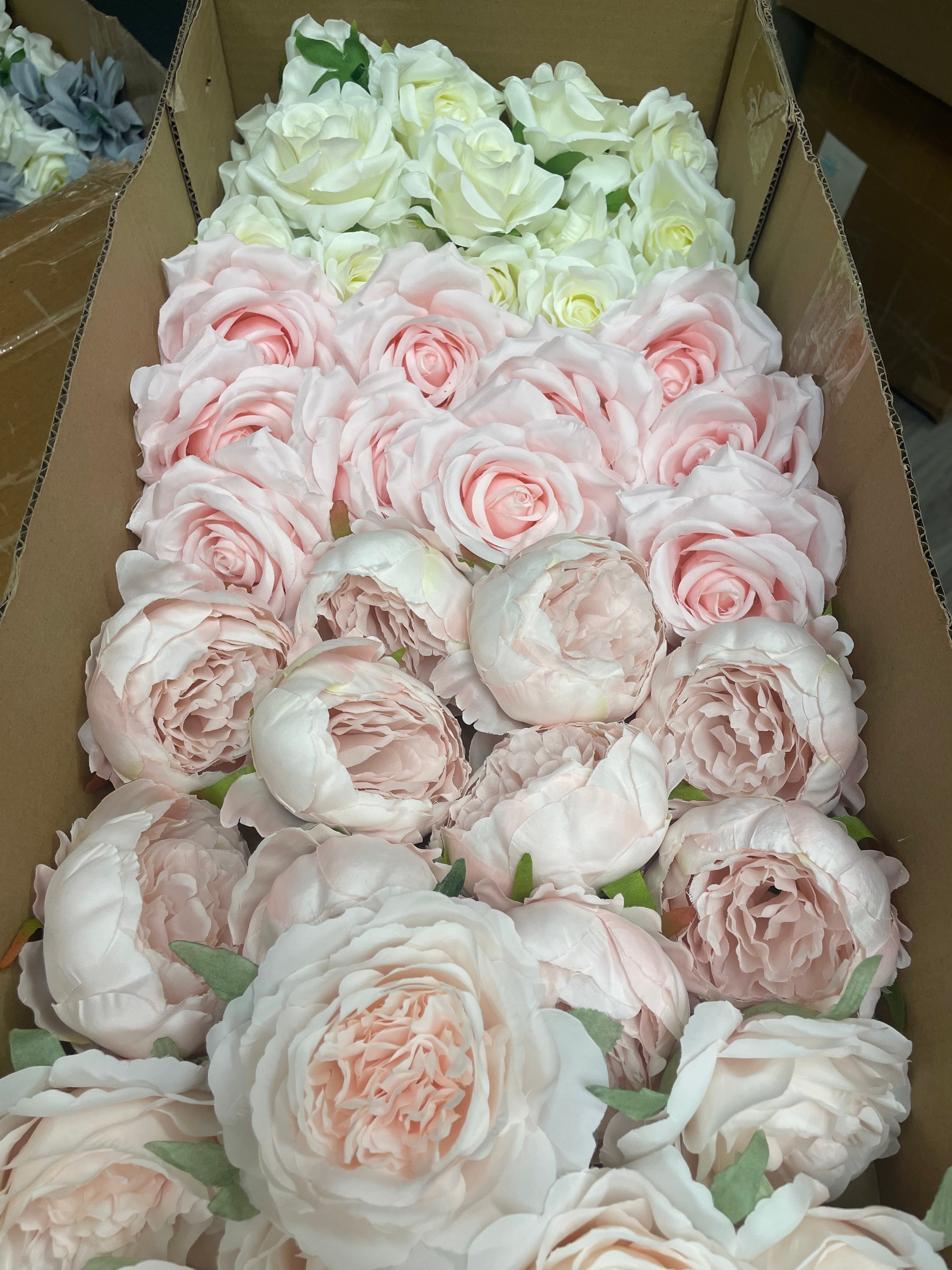 60/70 PCS Artificial Flower Heads(HS5) – Mixed Colors for Wedding & DIY Decor