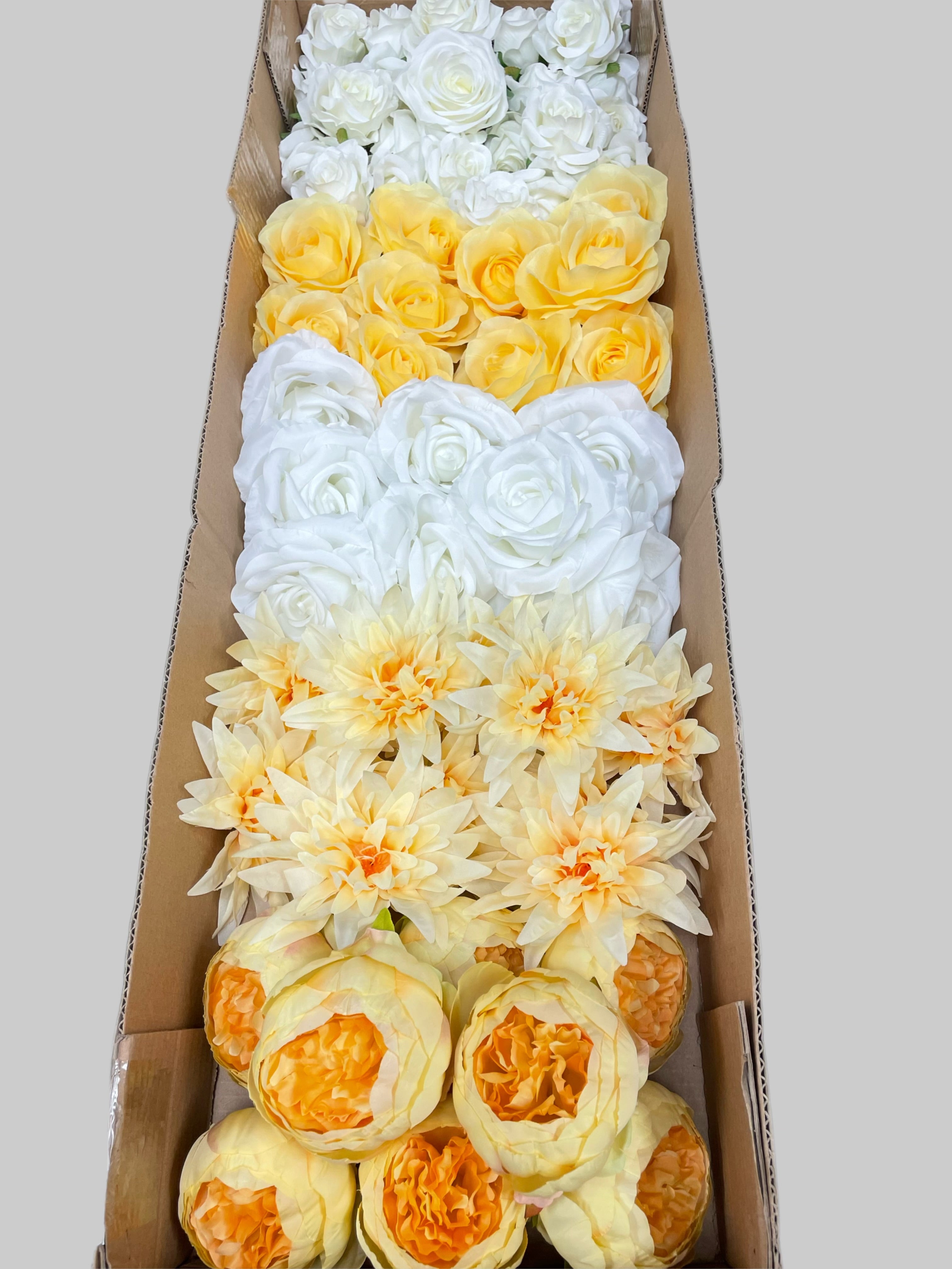 60/70 PCS Artificial Flower Heads (YS2), Mixed Colors for Wedding & DIY Decor