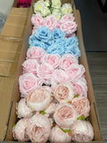 60/70 PCS Artificial Flower Heads(BS2) – Mixed Colors for Wedding & DIY Decor