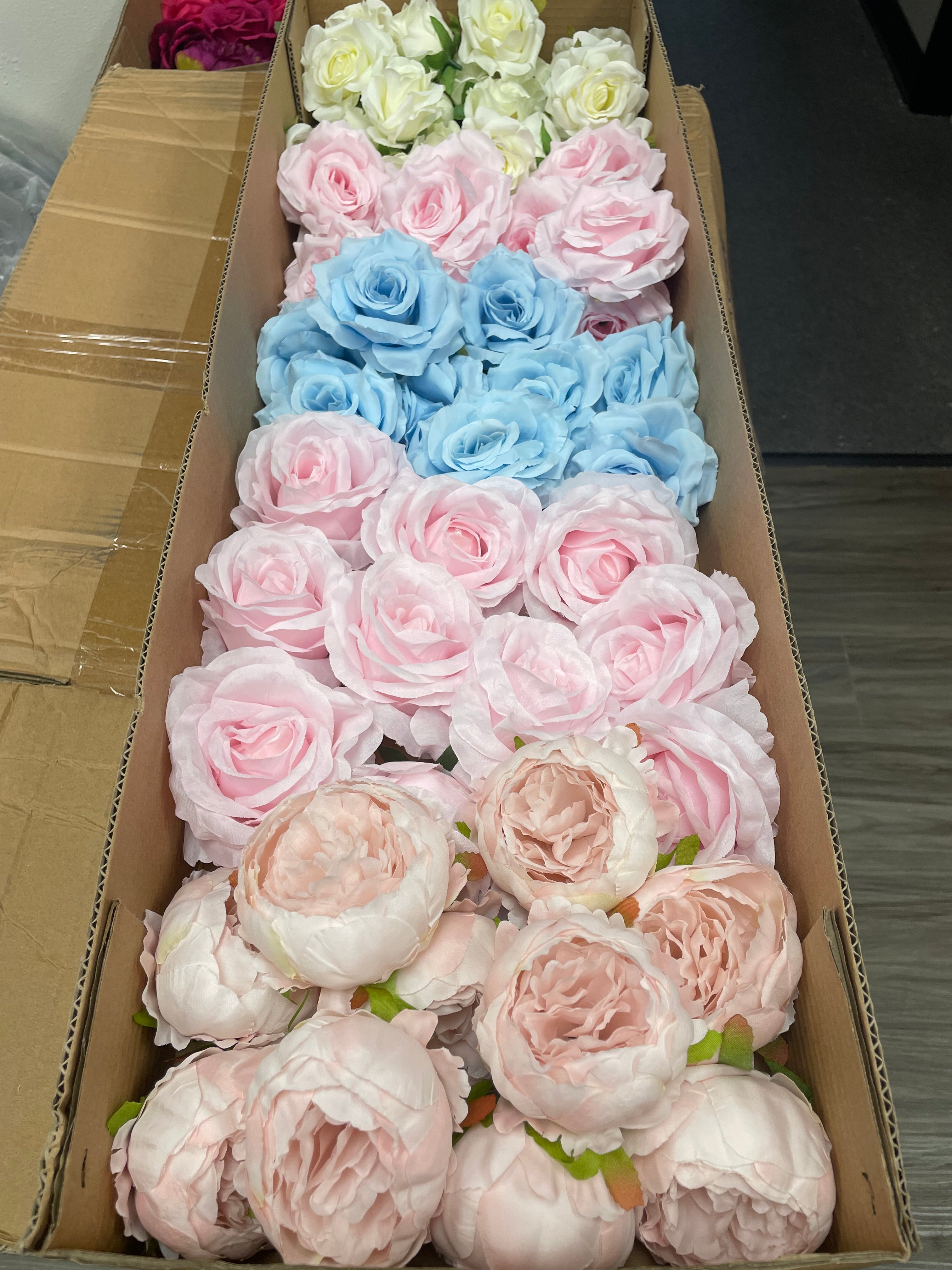 60/70 PCS Artificial Flower Heads(BS2) – Mixed Colors for Wedding & DIY Decor