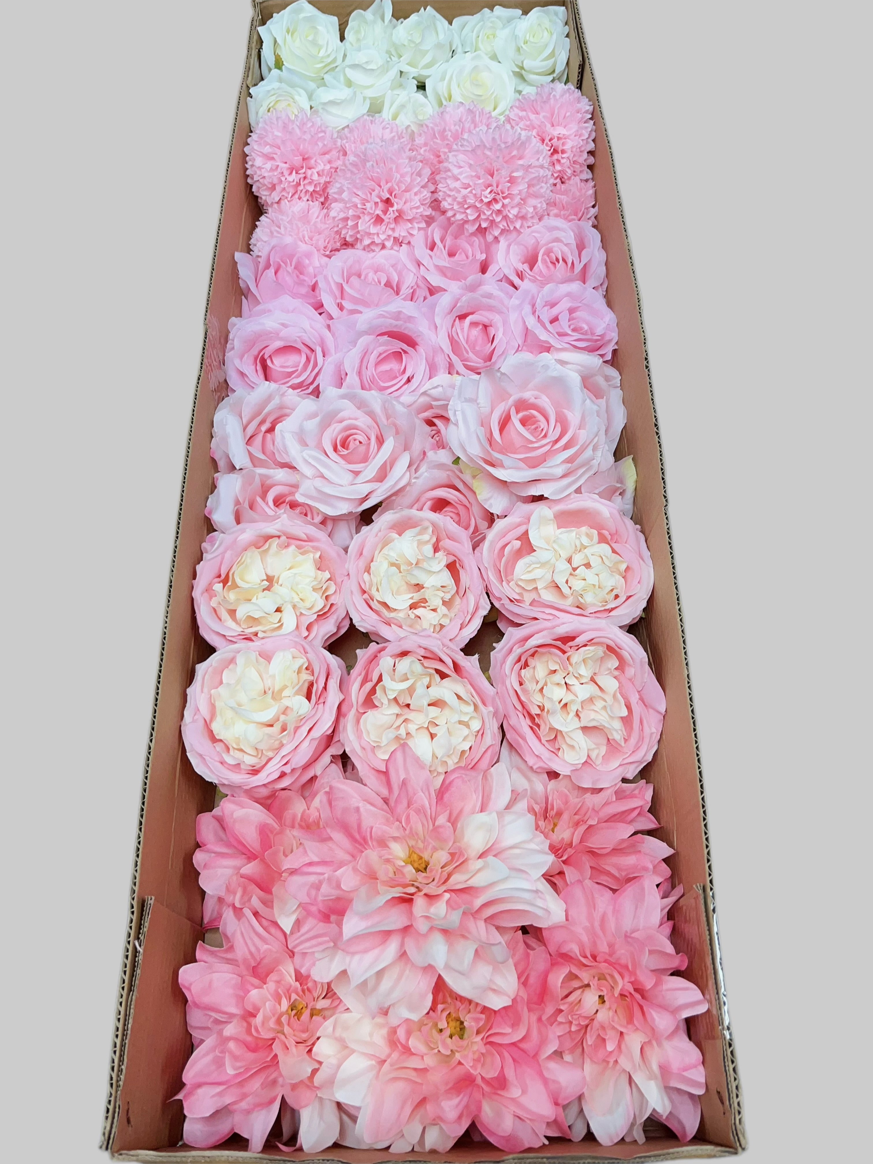 60/70 PCS Artificial Flower Heads (HS7), Mixed Colors for Wedding & DIY Decor
