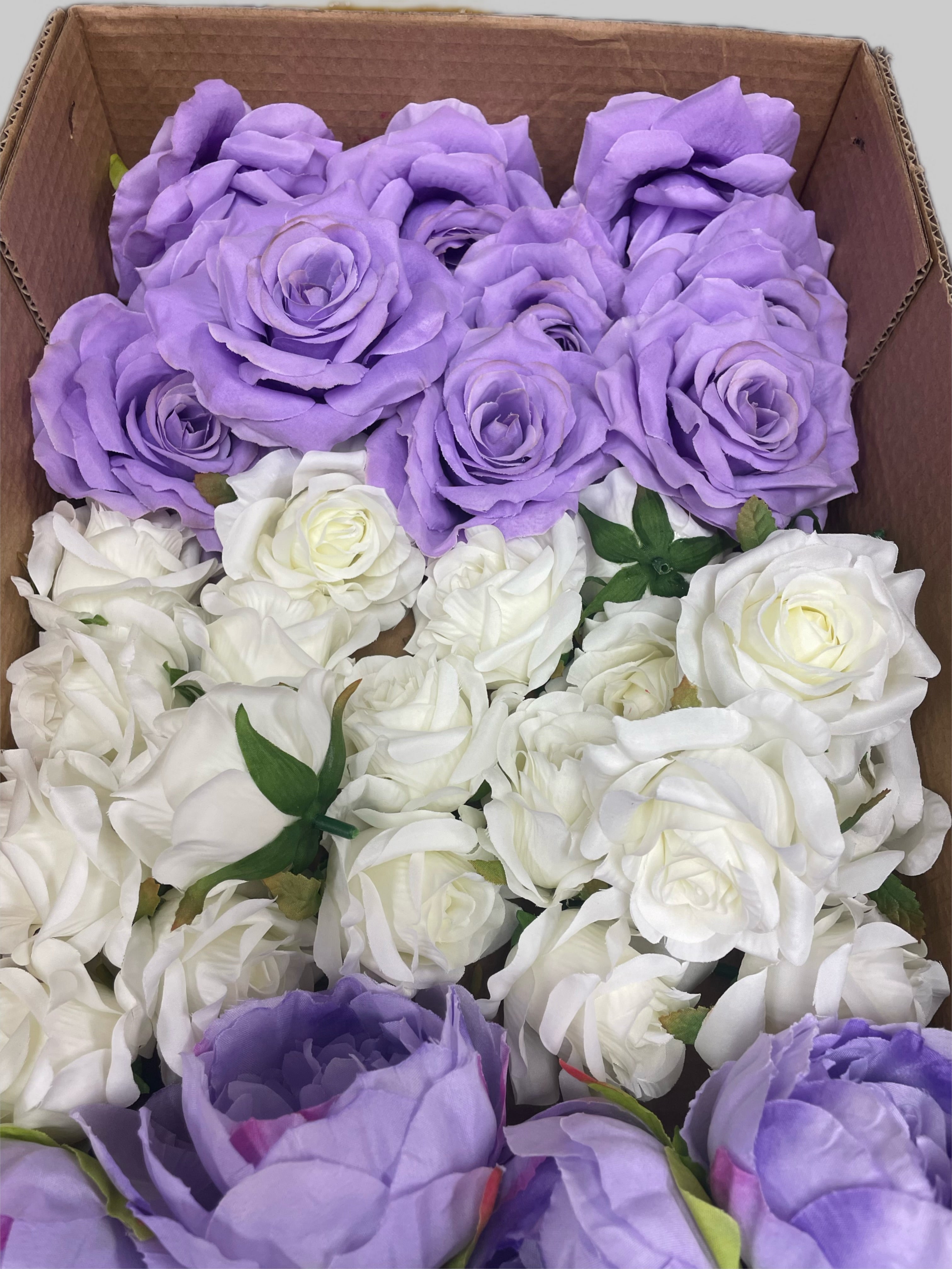 60/70 PCS Artificial Flower Heads (ZS1C), Mixed Colors for Wedding & DIY Decor