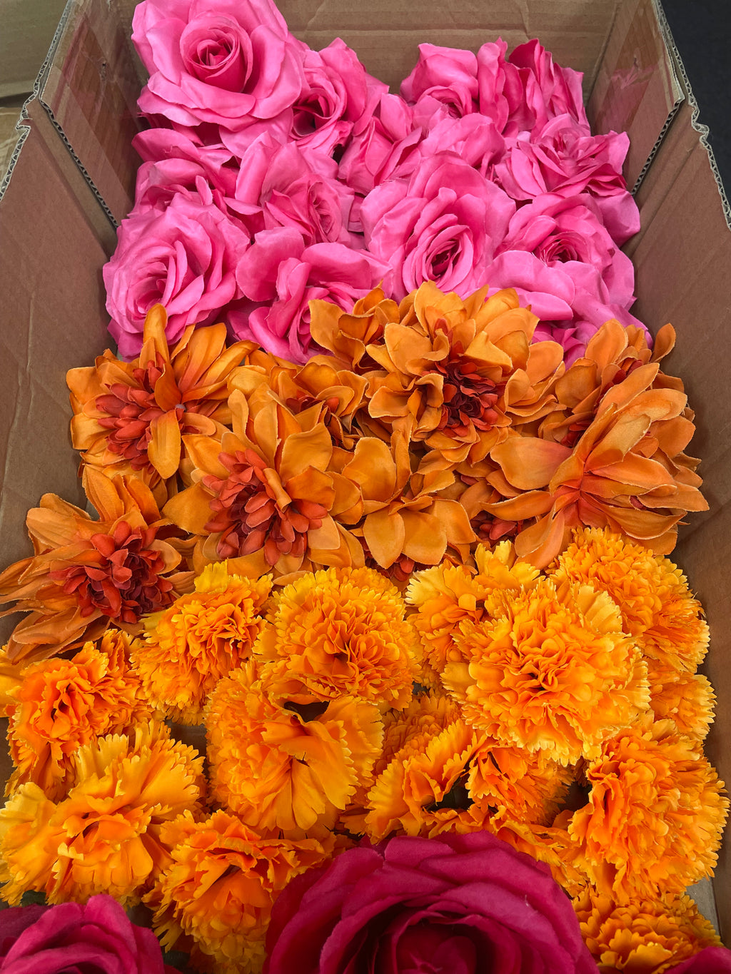 60/70 PCS Artificial Flower Heads, Mixed Colors for Wedding & DIY Decor (JS3)