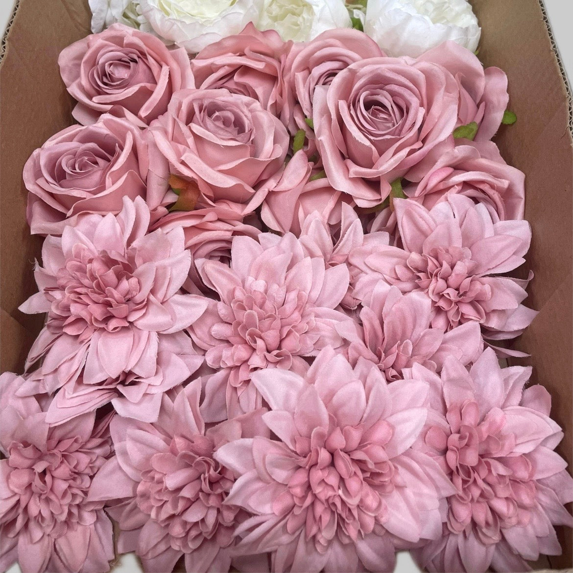 60/70 PCS Artificial Flower Heads(ES2), Mixed Colors for Wedding & DIY Decor