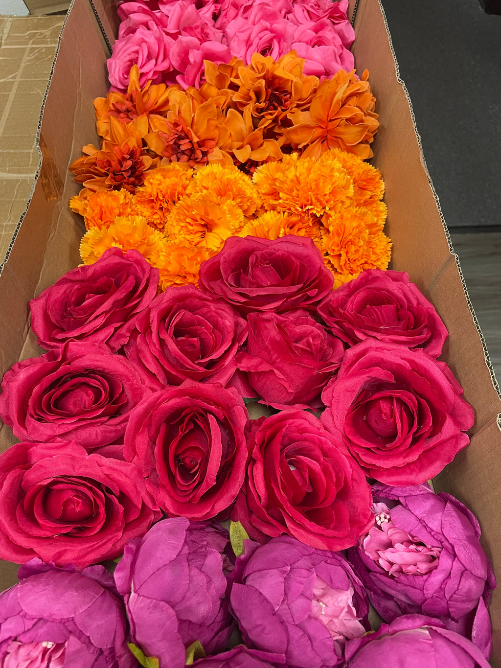 60/70 PCS Artificial Flower Heads, Mixed Colors for Wedding & DIY Decor (JS3)