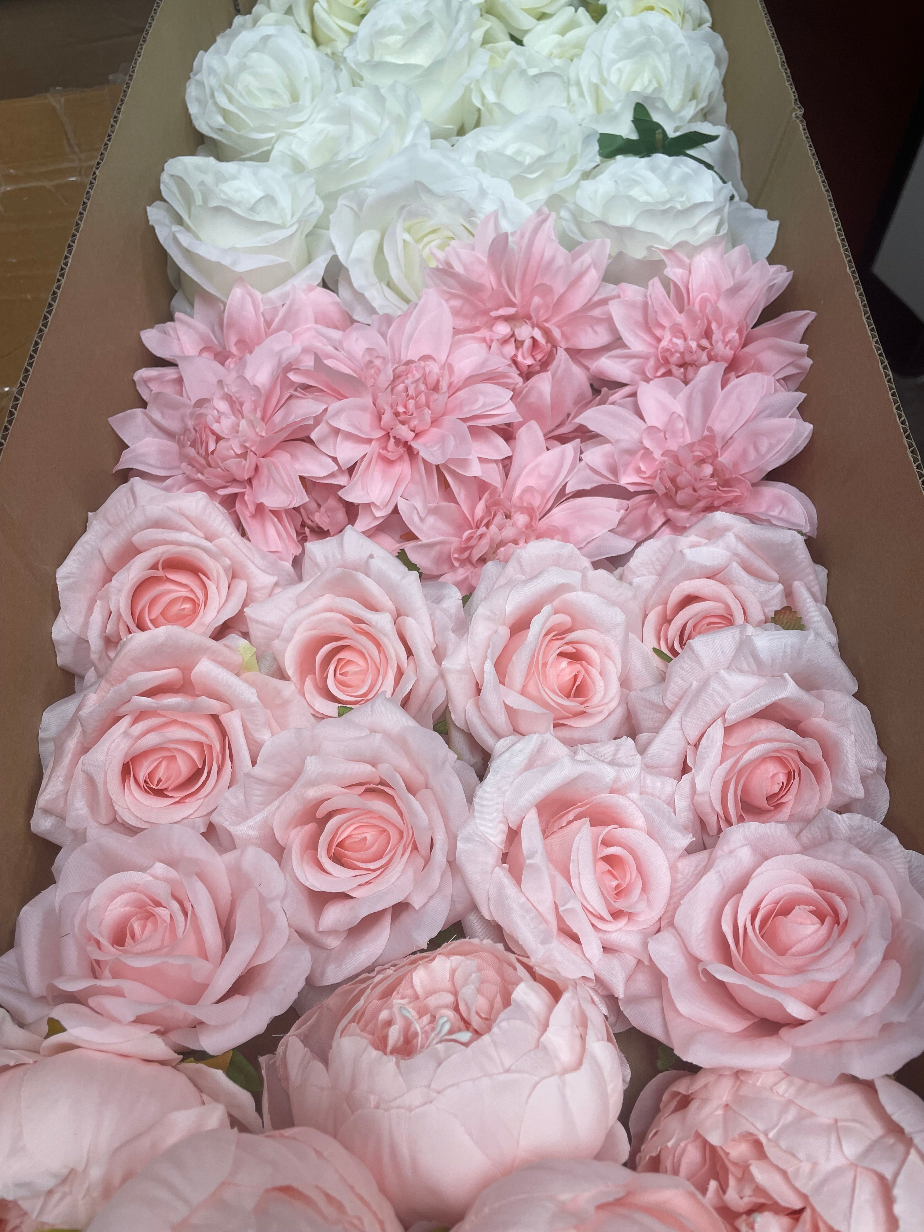 60/70 PCS Artificial Flower Heads(HS2AD) – Mixed Colors for Wedding & DIY Decor