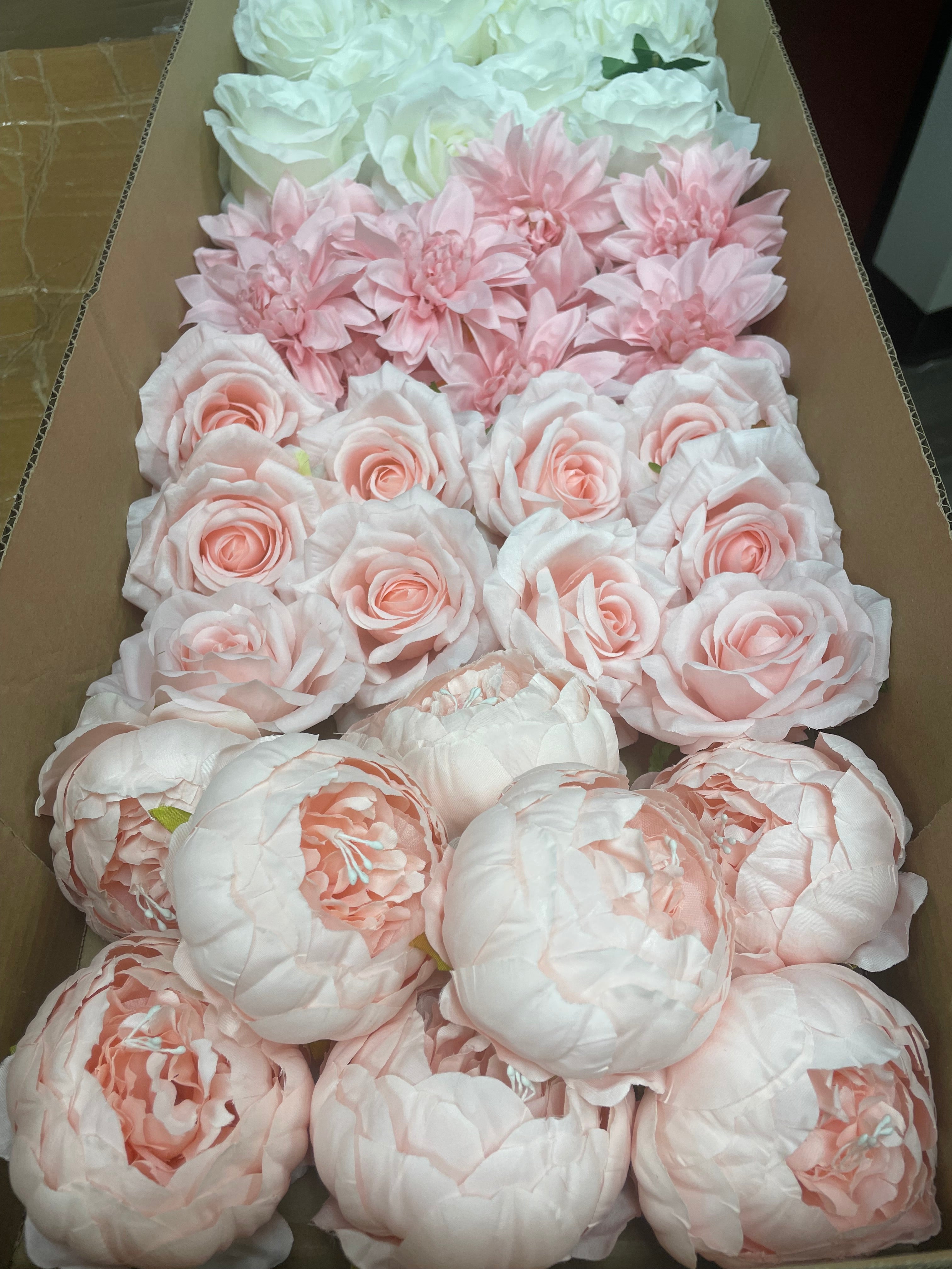 60/70 PCS Artificial Flower Heads(HS2AD) – Mixed Colors for Wedding & DIY Decor
