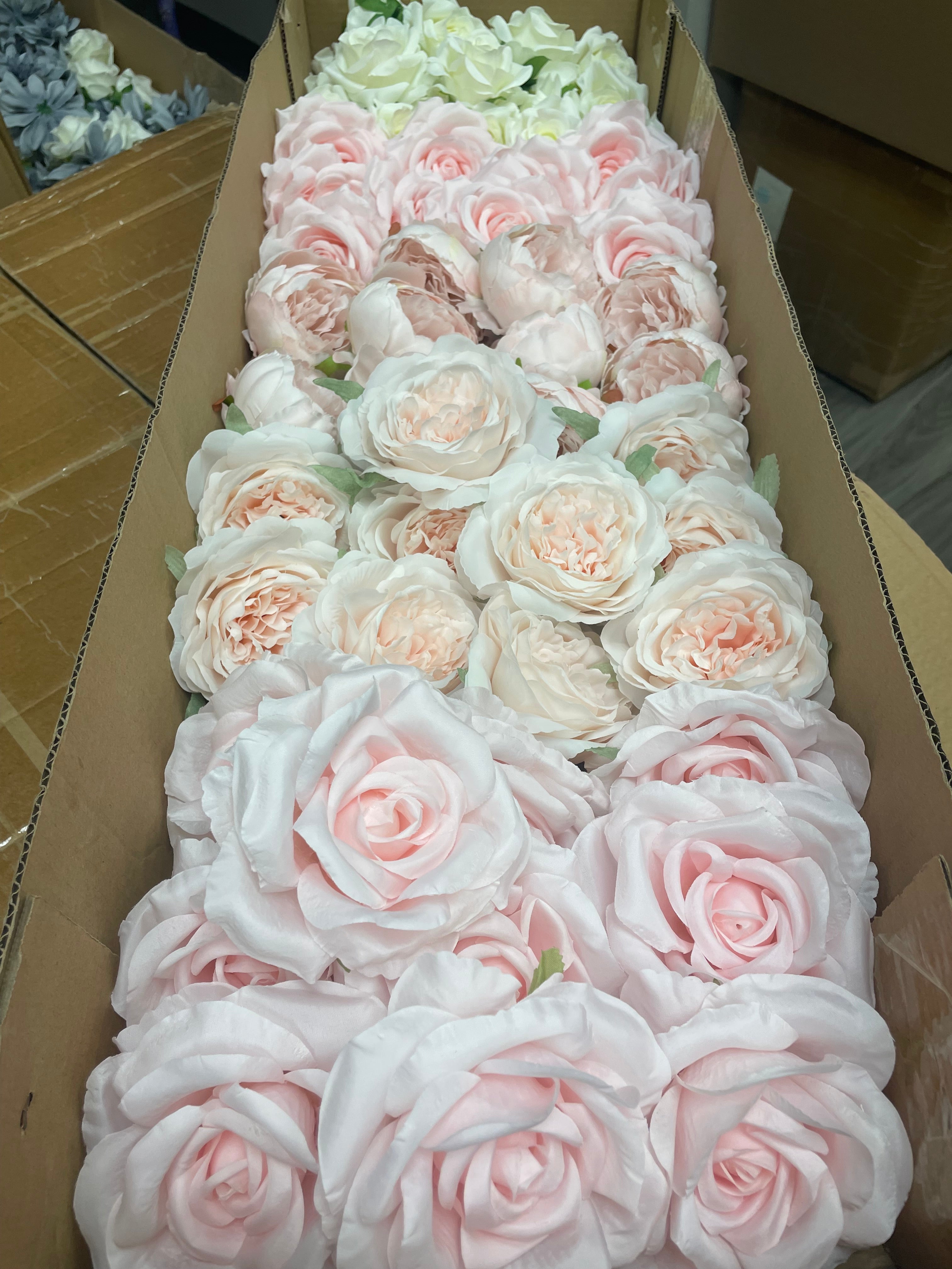 60/70 PCS Artificial Flower Heads(HS5) – Mixed Colors for Wedding & DIY Decor