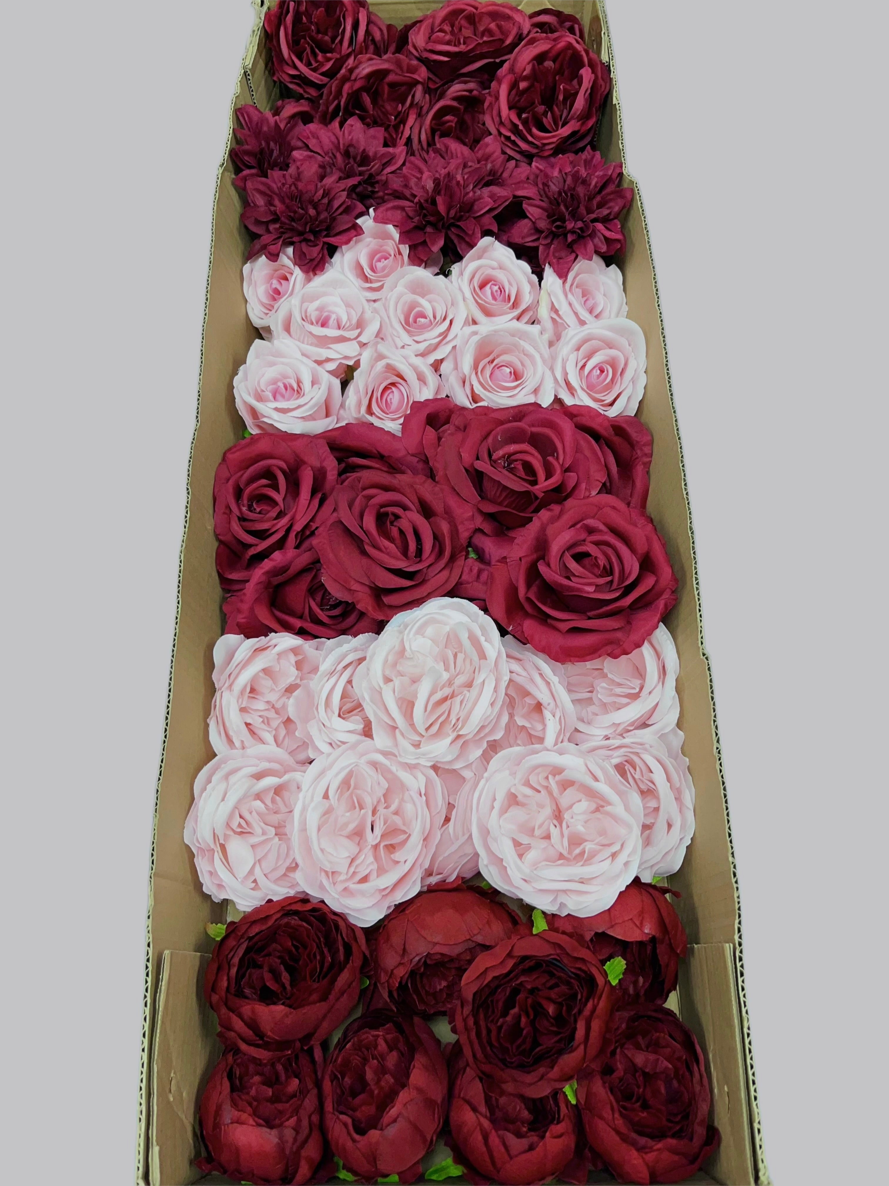 60/70 PCS Artificial Flower Heads (BP1DE), Mixed Colors for Wedding & DIY Decor