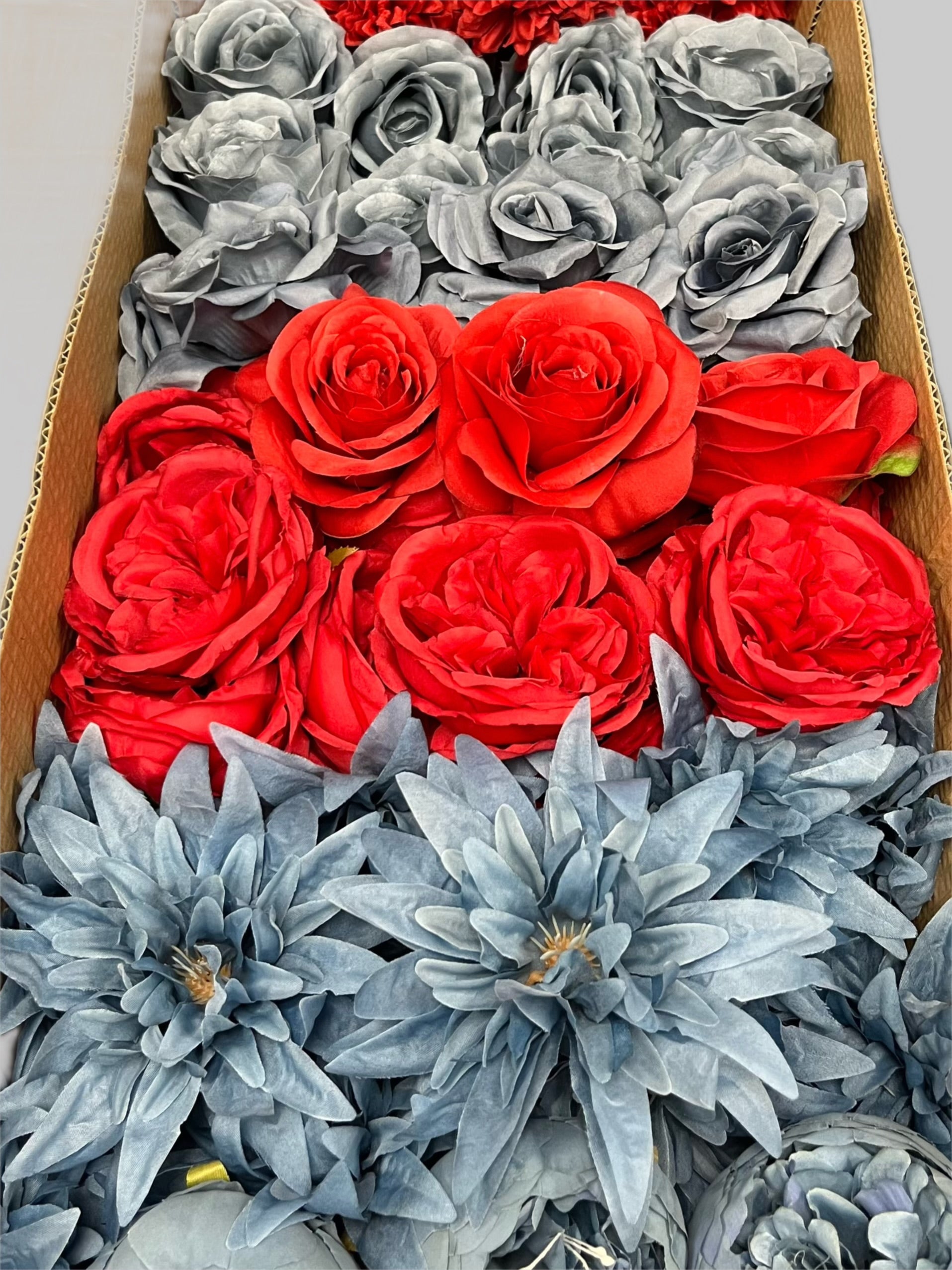 60/70 PCS Artificial Flower Heads (RL1), Mixed Colors for Wedding & DIY Decor