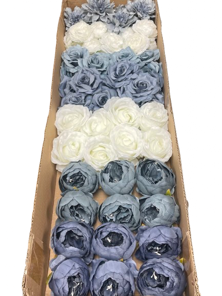 50/60 PCS Artificial Flower Heads (DS4), Mixed Colors for Wedding & DIY Decor