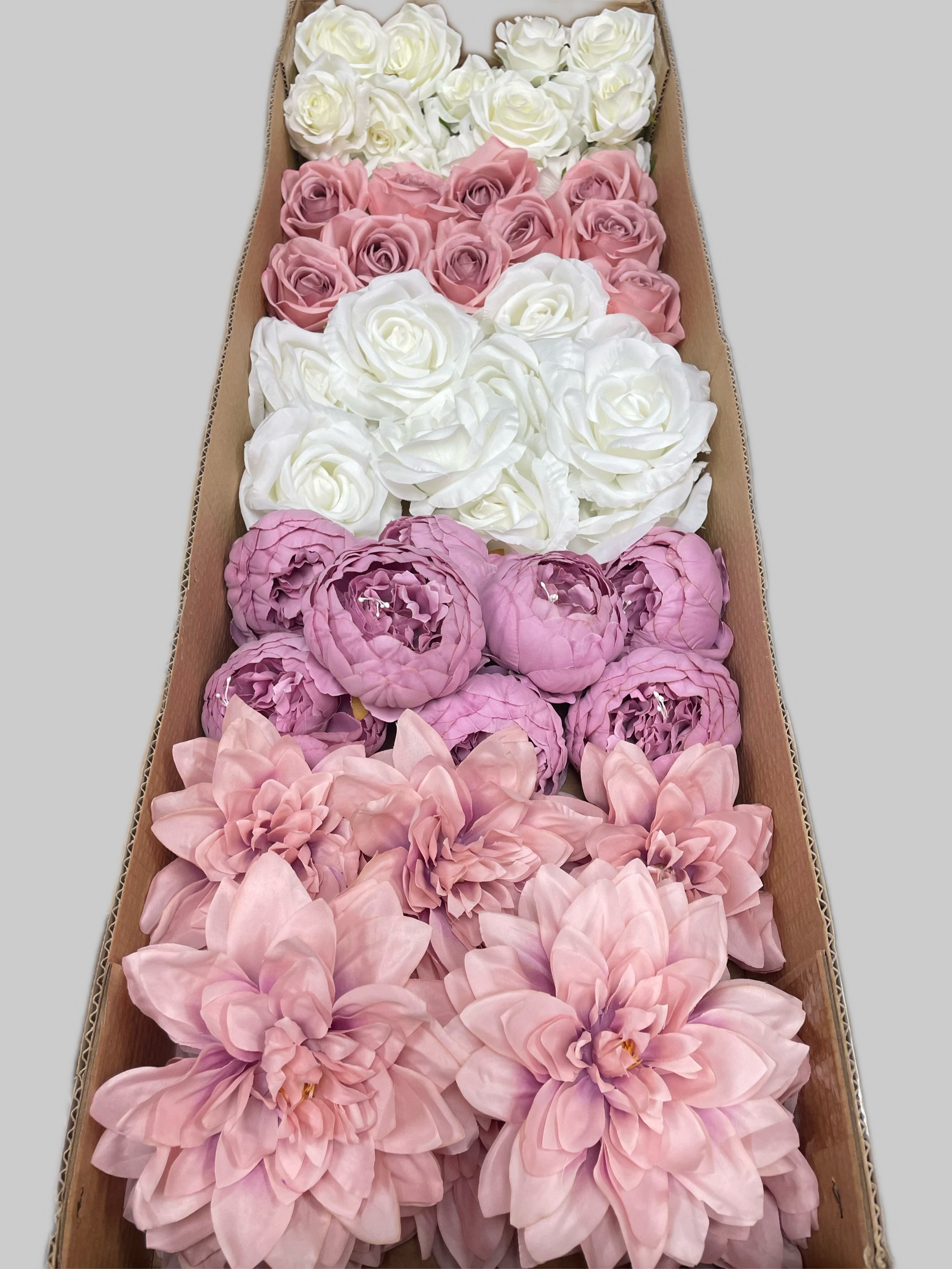 60/70 PCS Artificial Flower Heads (ES5B), Mixed Colors for Wedding & DIY Decor