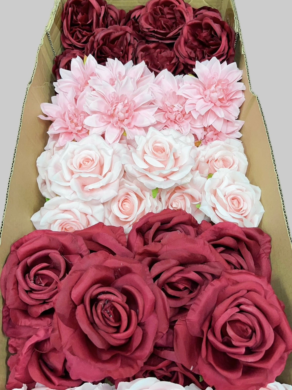 60/70 PCS Artificial Flower Heads (BP1), Mixed Colors for Wedding & DIY Decor