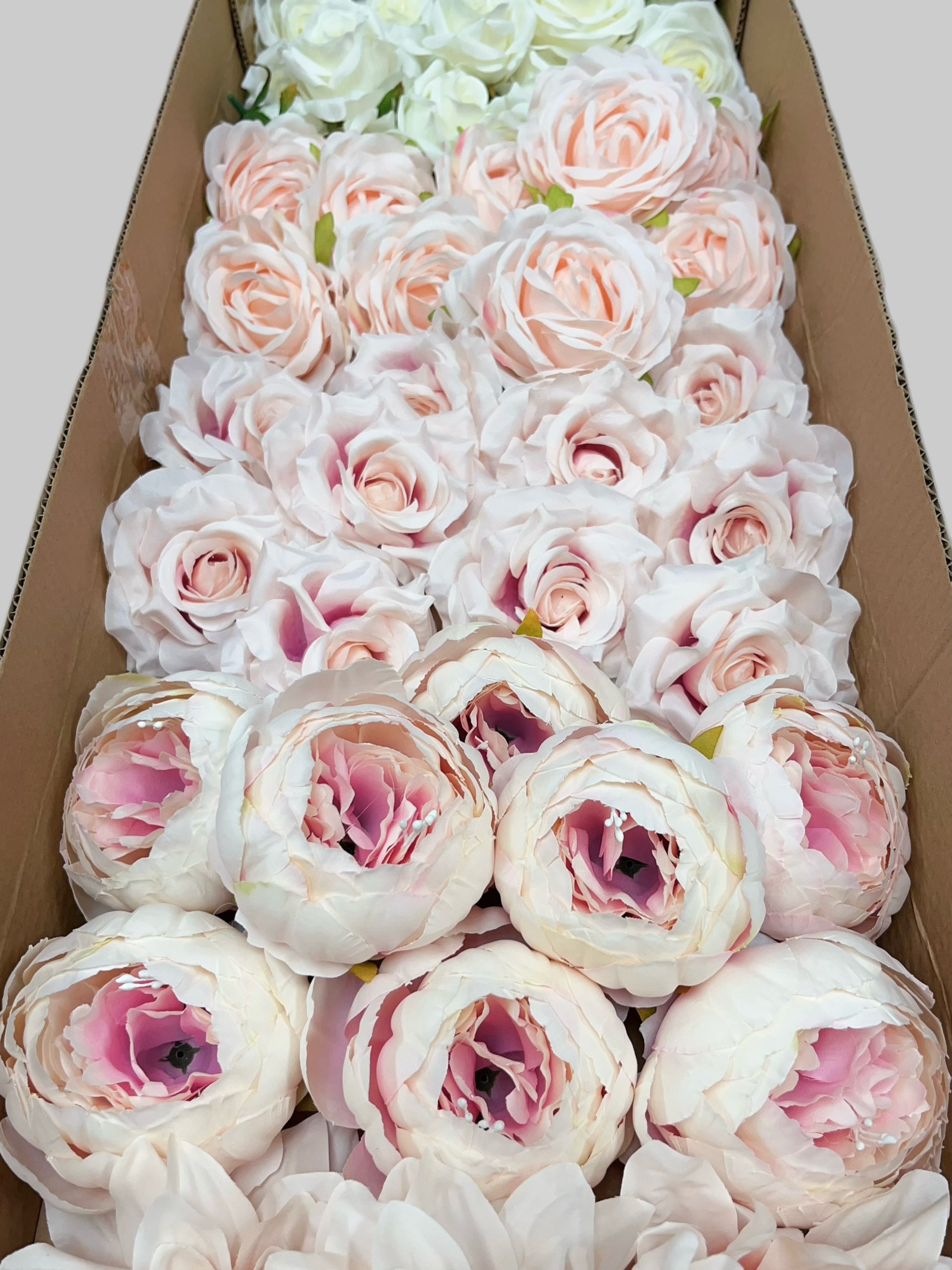 60/70 PCS Artificial Flower Heads (HS11), Mixed Colors for Wedding & DIY Decor