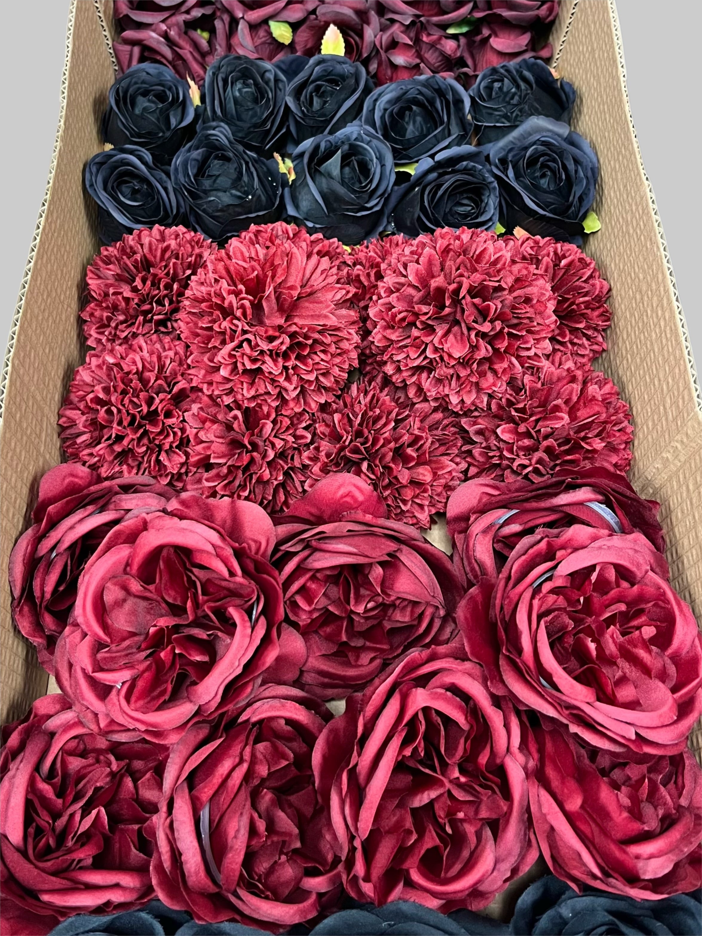 50/60 PCS Artificial Flower Heads (BH1), Mixed Colors for Wedding & DIY Decor