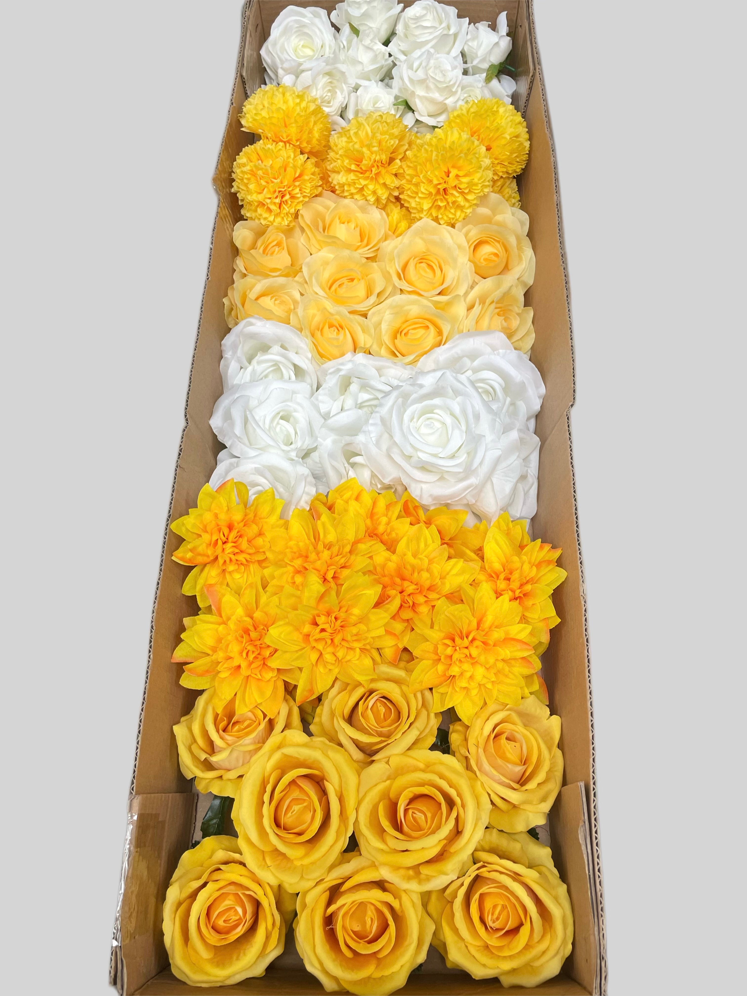 60/70 PCS Artificial Flower Heads (YS1ADE), Mixed Colors for Wedding & DIY Decor