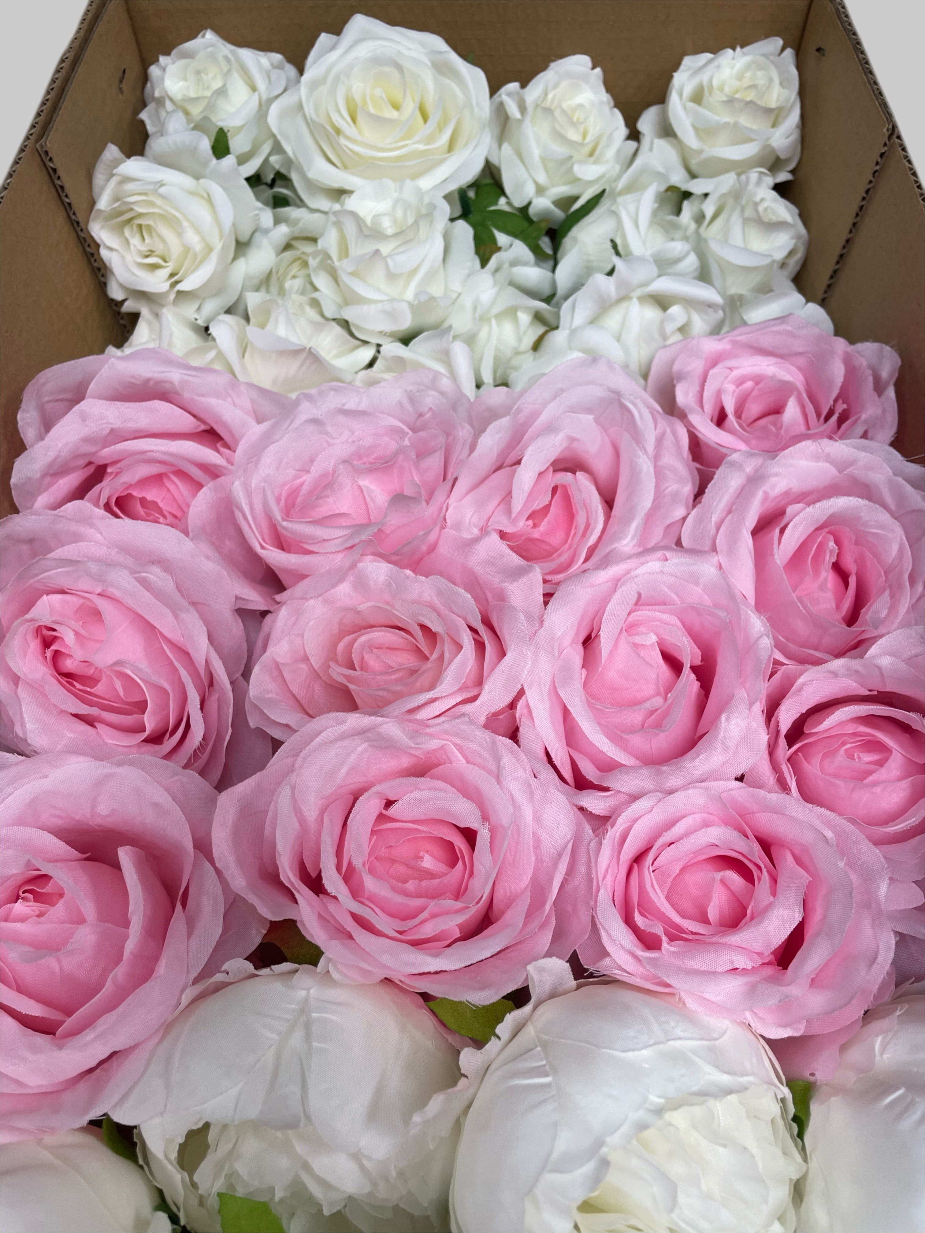 60/70 PCS Artificial Flower Heads (HS1), Mixed Colors for Wedding & DIY Decor