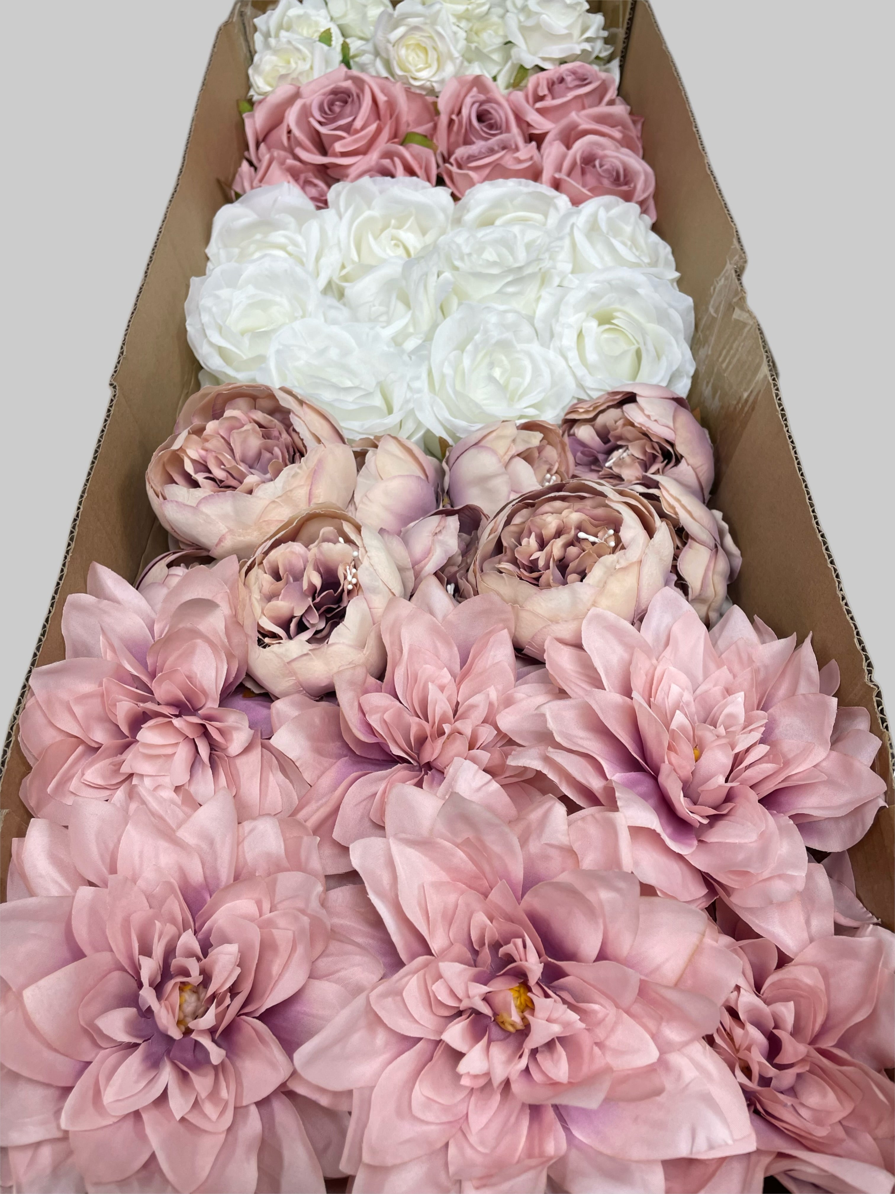 60/70 PCS Artificial Flower Heads (ES5), Mixed Colors for Wedding & DIY Decor