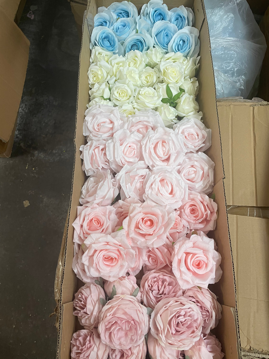 60/70 PCS Artificial Flower Heads(BS1) – Mixed Colors for Wedding & DIY Decor