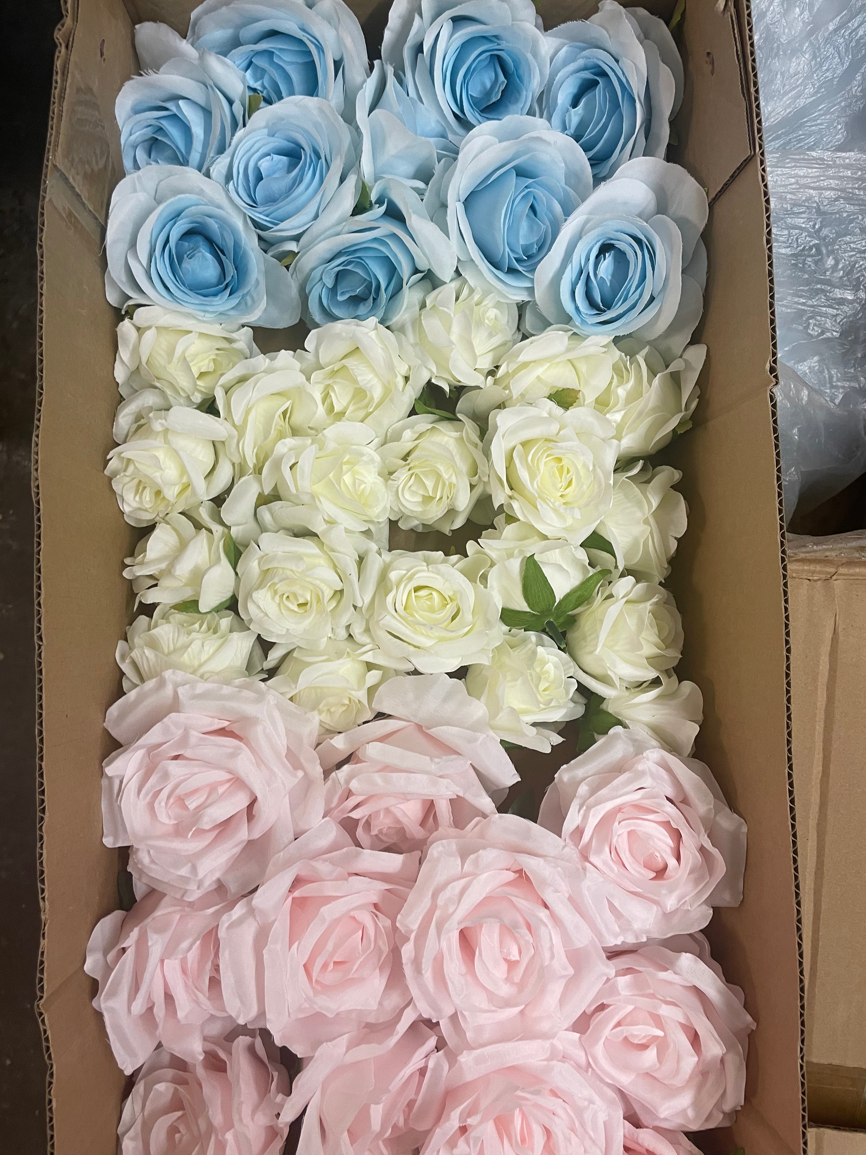 60/70 PCS Artificial Flower Heads(BS1) – Mixed Colors for Wedding & DIY Decor