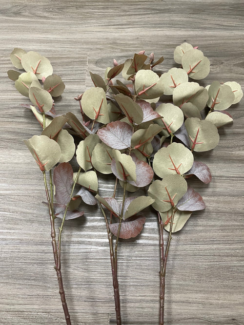 3Bunches/5Bunches Artificial Eucalyptus Stems, Dusty Mauve Tone, Soft Touch Realistic Greenery for Wedding Bouquets & Decor (AG12)