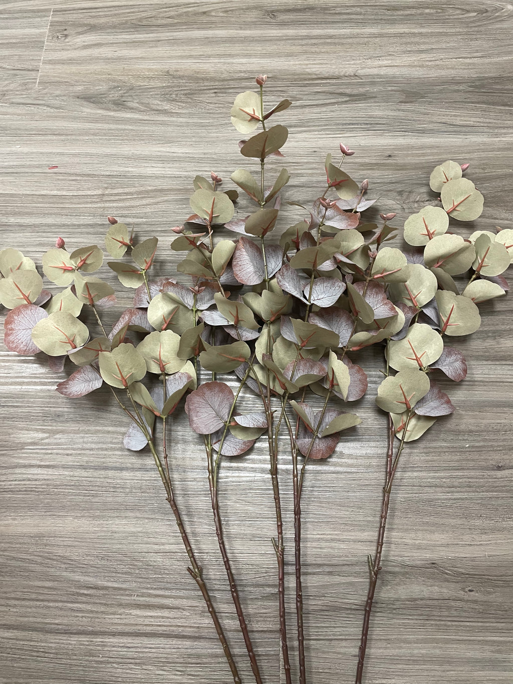 3Bunches/5Bunches Artificial Eucalyptus Stems, Dusty Mauve Tone, Soft Touch Realistic Greenery for Wedding Bouquets & Decor (AG12)