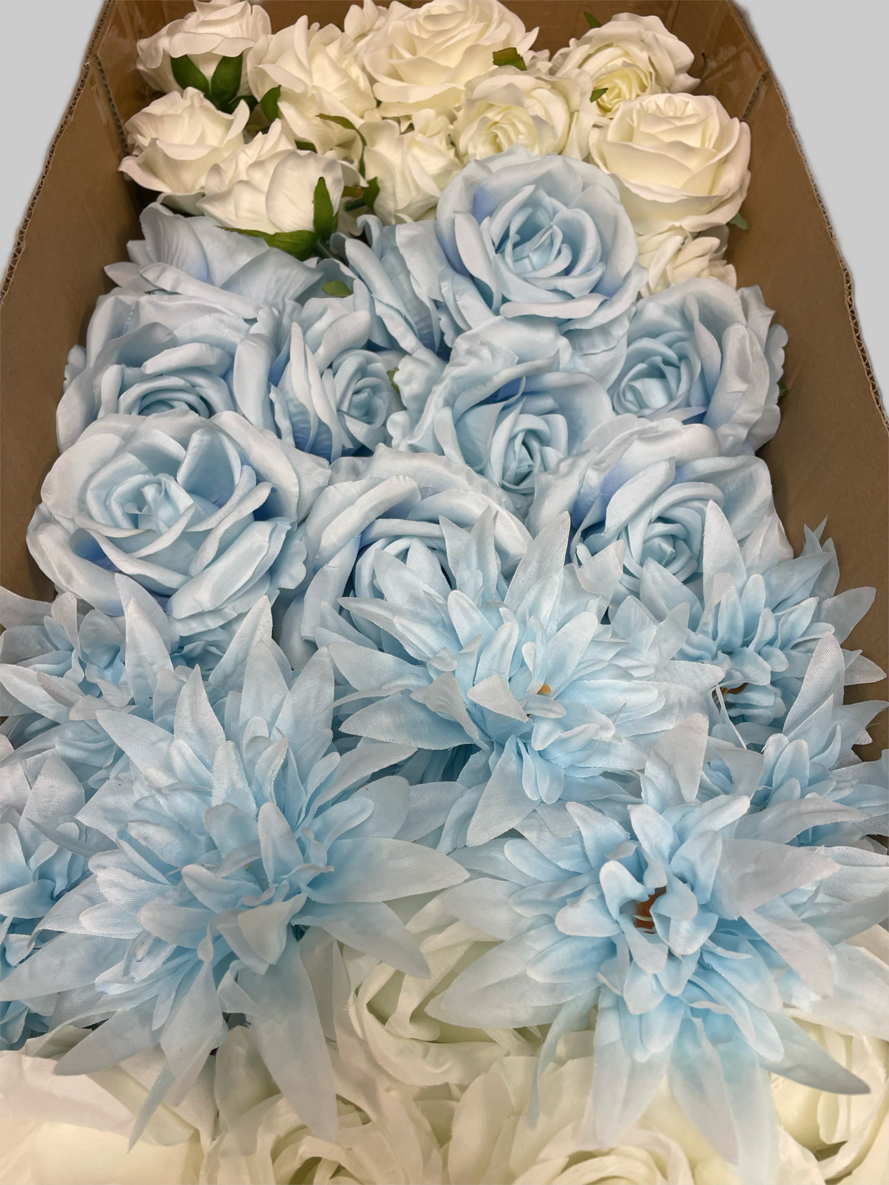 60/70 PCS Artificial Flower Heads (LS4), Mixed Colors for Wedding & DIY Decor