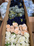 60/70 PCS Artificial Flower Heads (NS1), Mixed Colors for Wedding & DIY Decor
