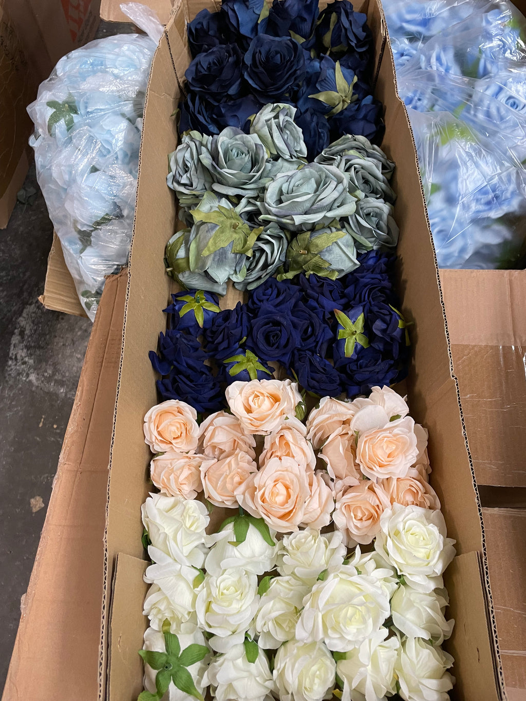 60/70 PCS Artificial Flower Heads (NS1), Mixed Colors for Wedding & DIY Decor