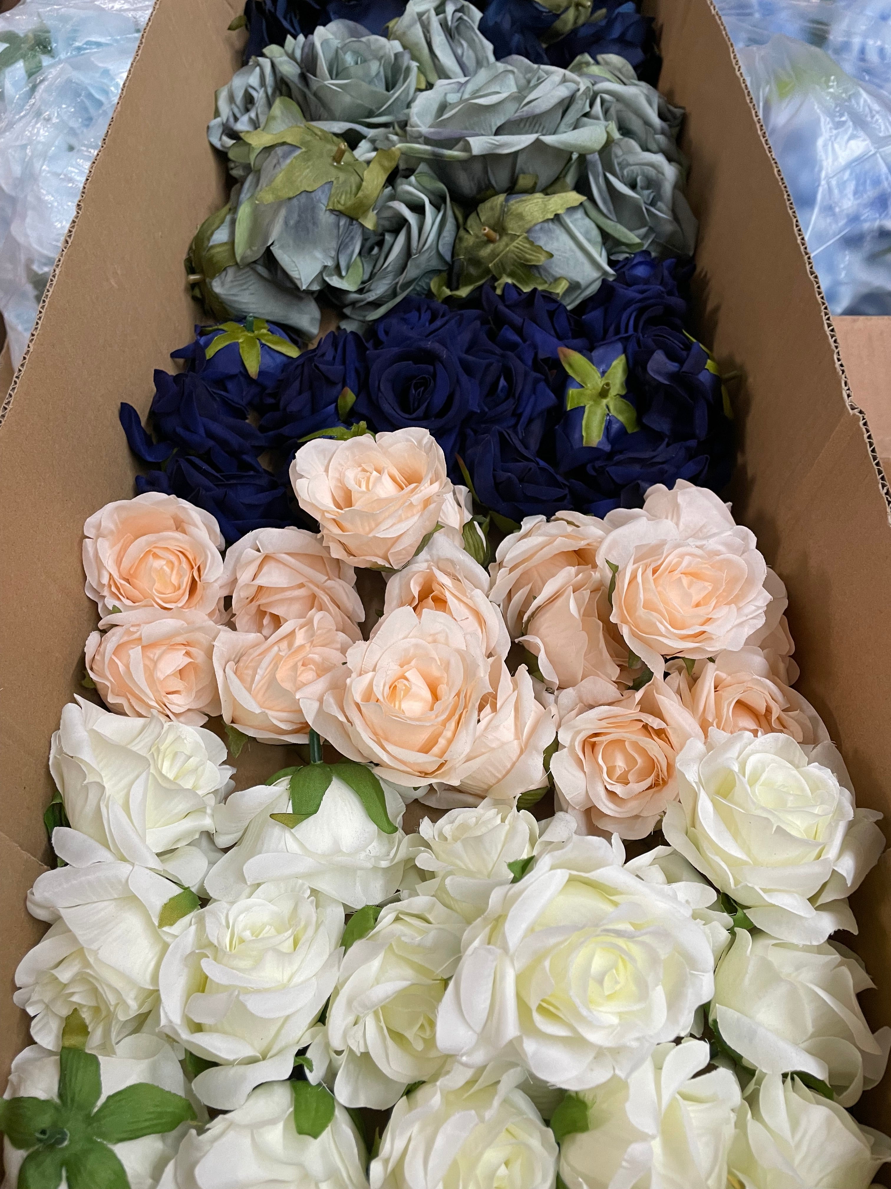 60/70 PCS Artificial Flower Heads (NS1), Mixed Colors for Wedding & DIY Decor