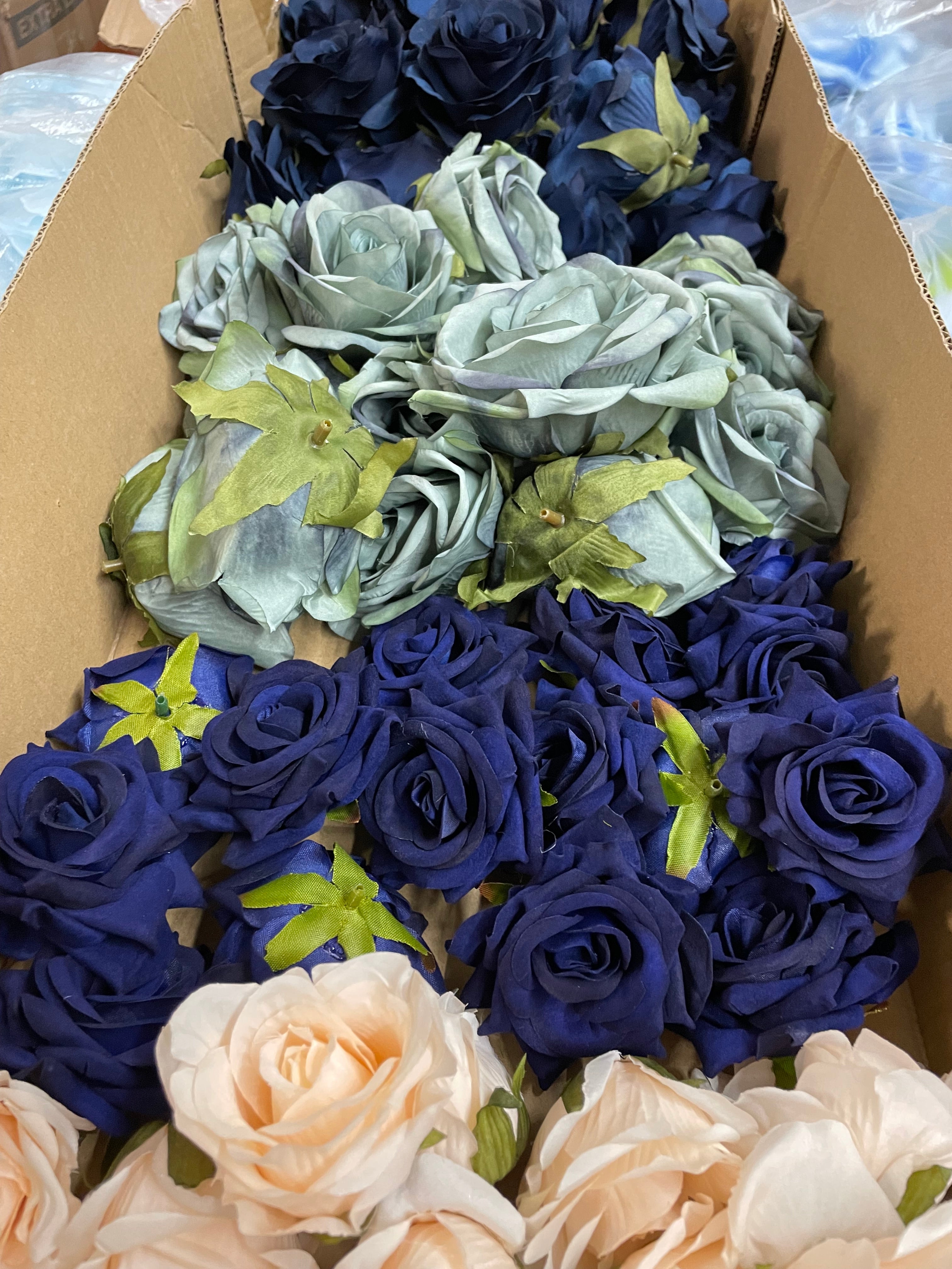 60/70 PCS Artificial Flower Heads (NS1), Mixed Colors for Wedding & DIY Decor