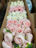 60/70 PCS Artificial Flower Heads(HS2) – Mixed Colors for Wedding & DIY Decor