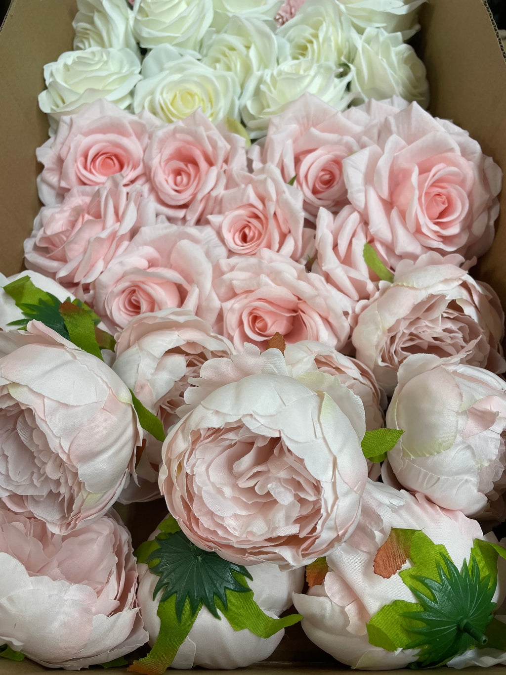60/70 PCS Artificial Flower Heads(HS2) – Mixed Colors for Wedding & DIY Decor